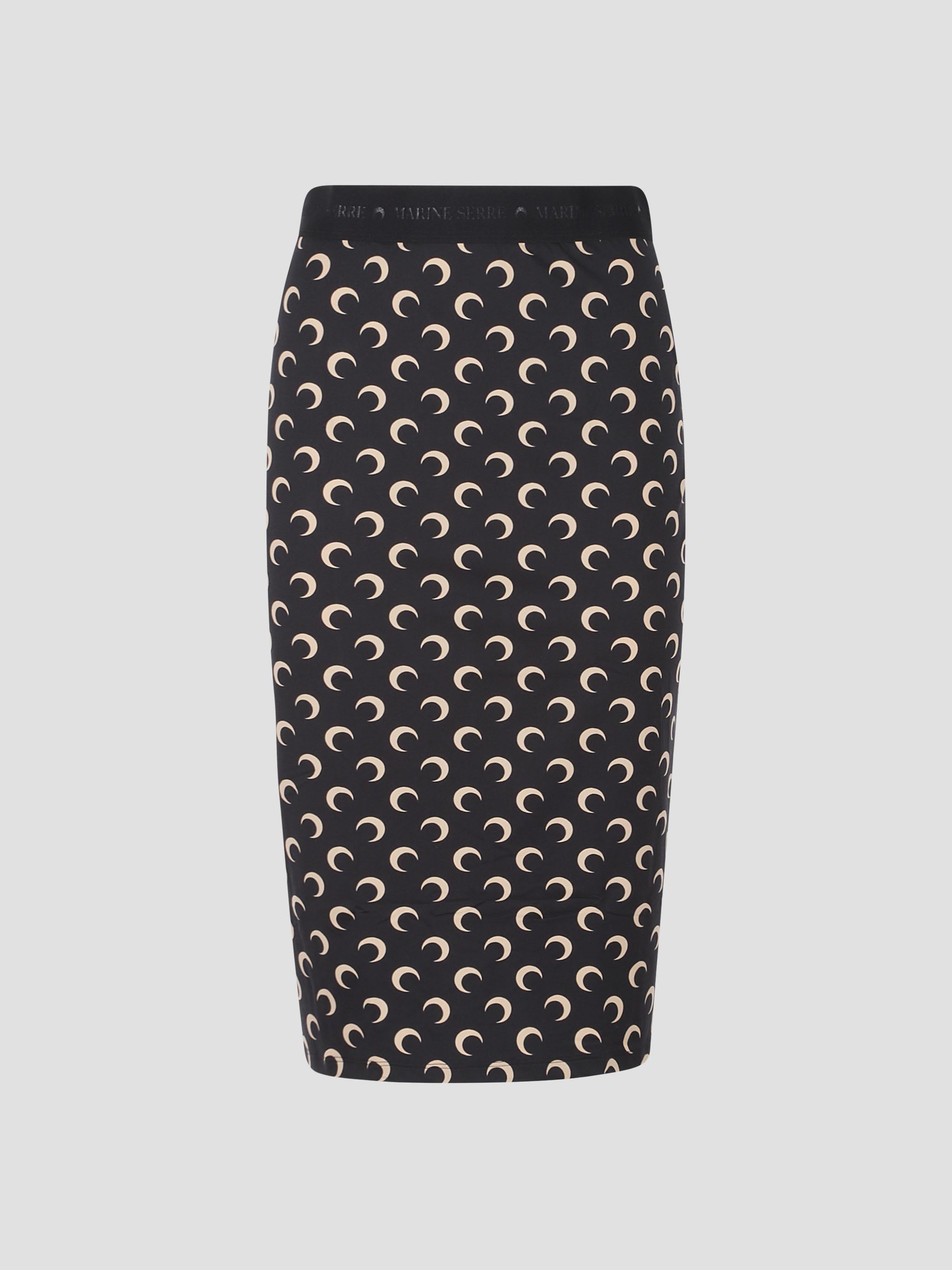Moon printed knee length skirt