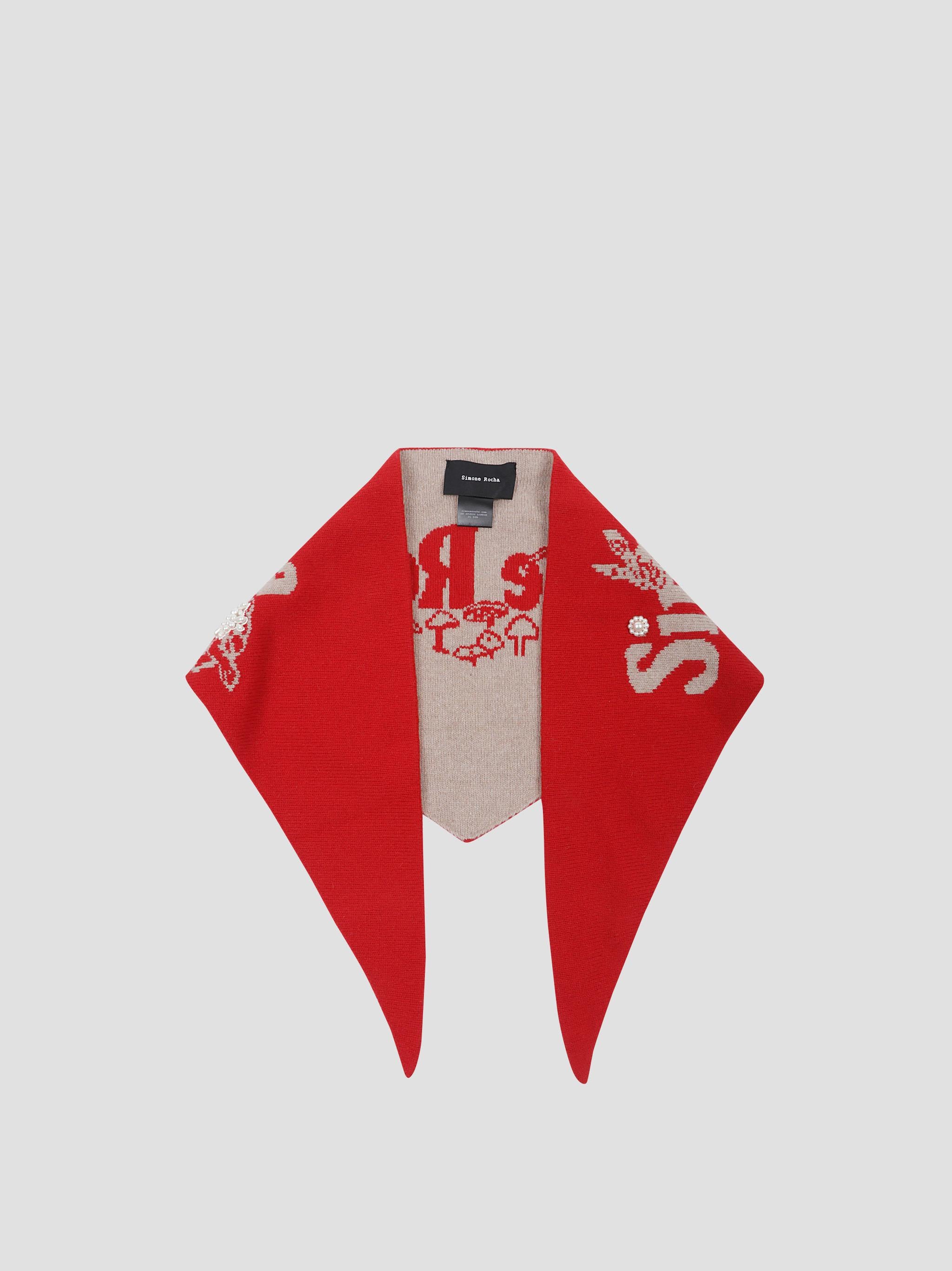 Graphic logo knit neckerchief w/ emb