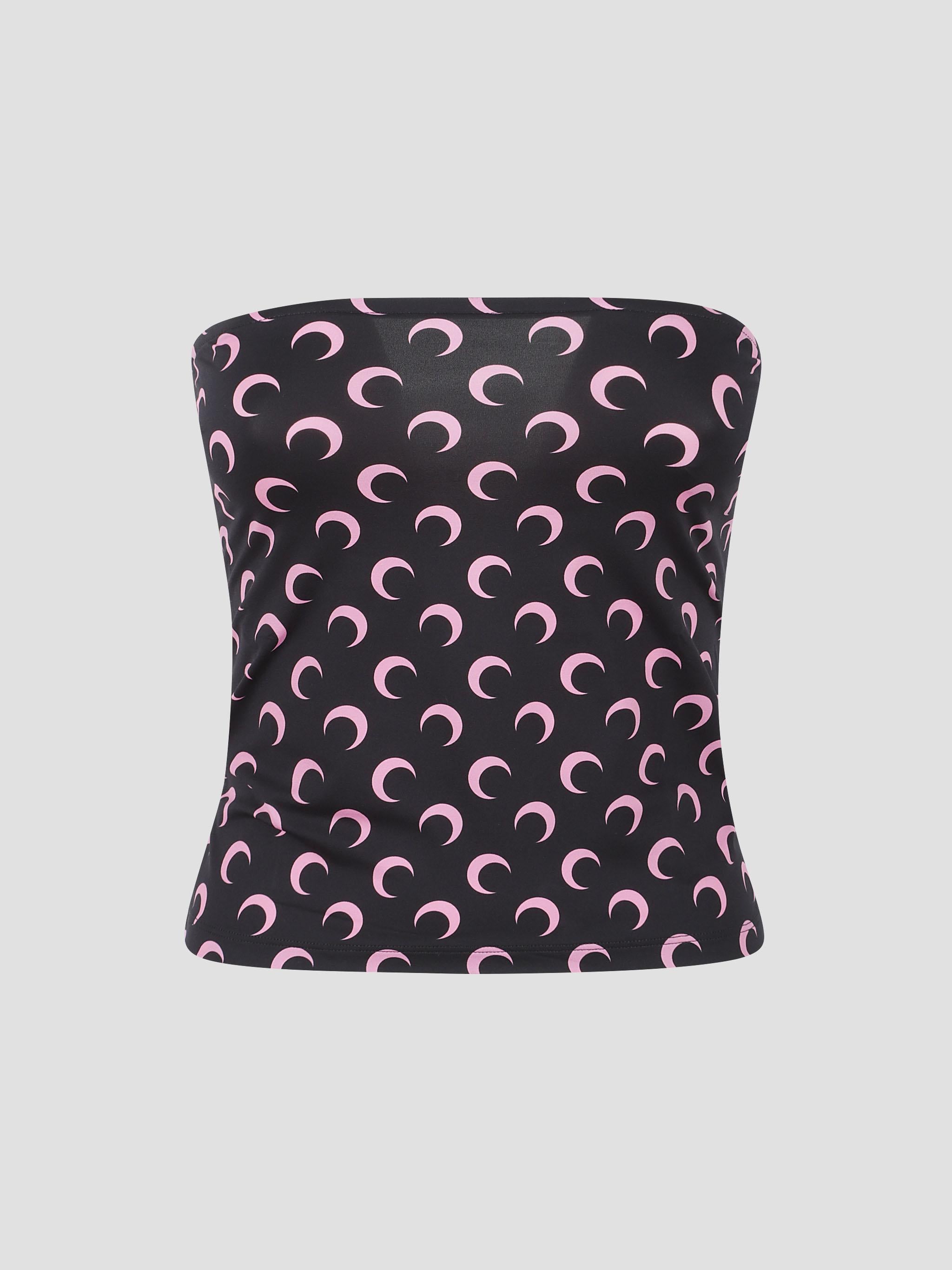 Moon printed sleeveless tube top