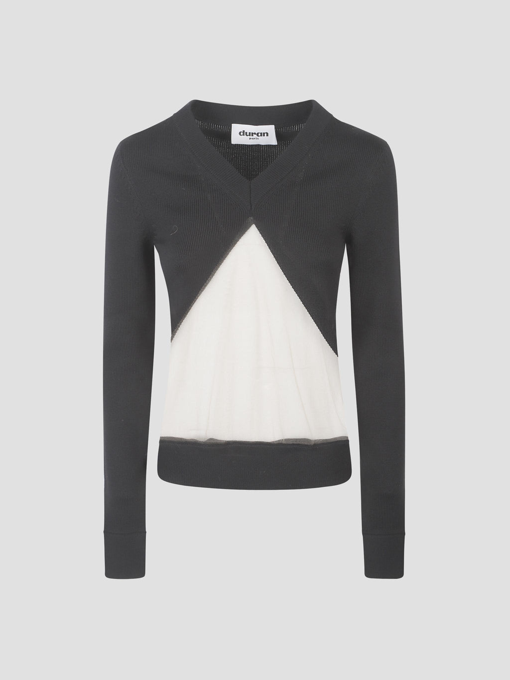 Triangle floating knit v-neck