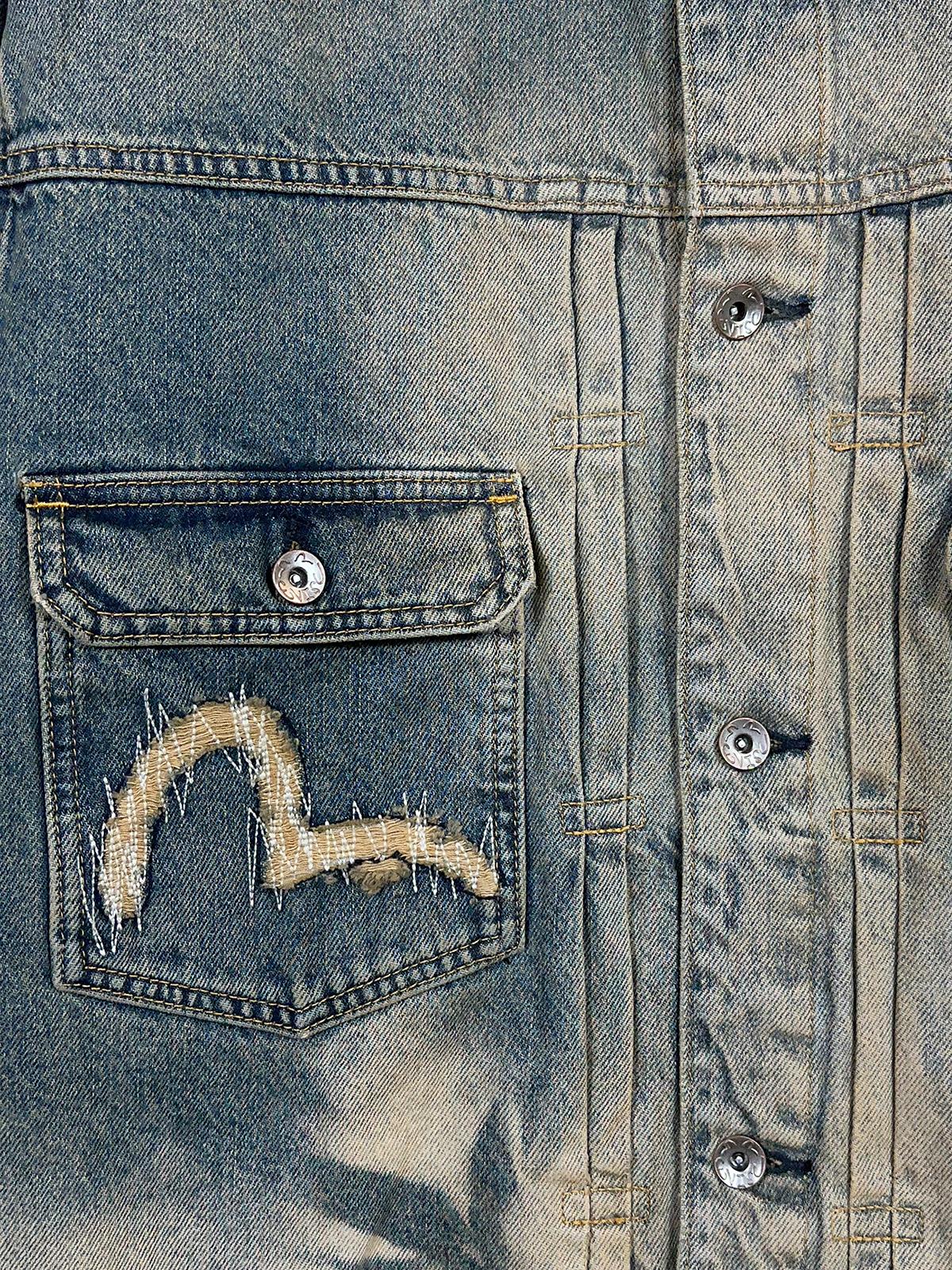 Ht abstract washing denim jacket