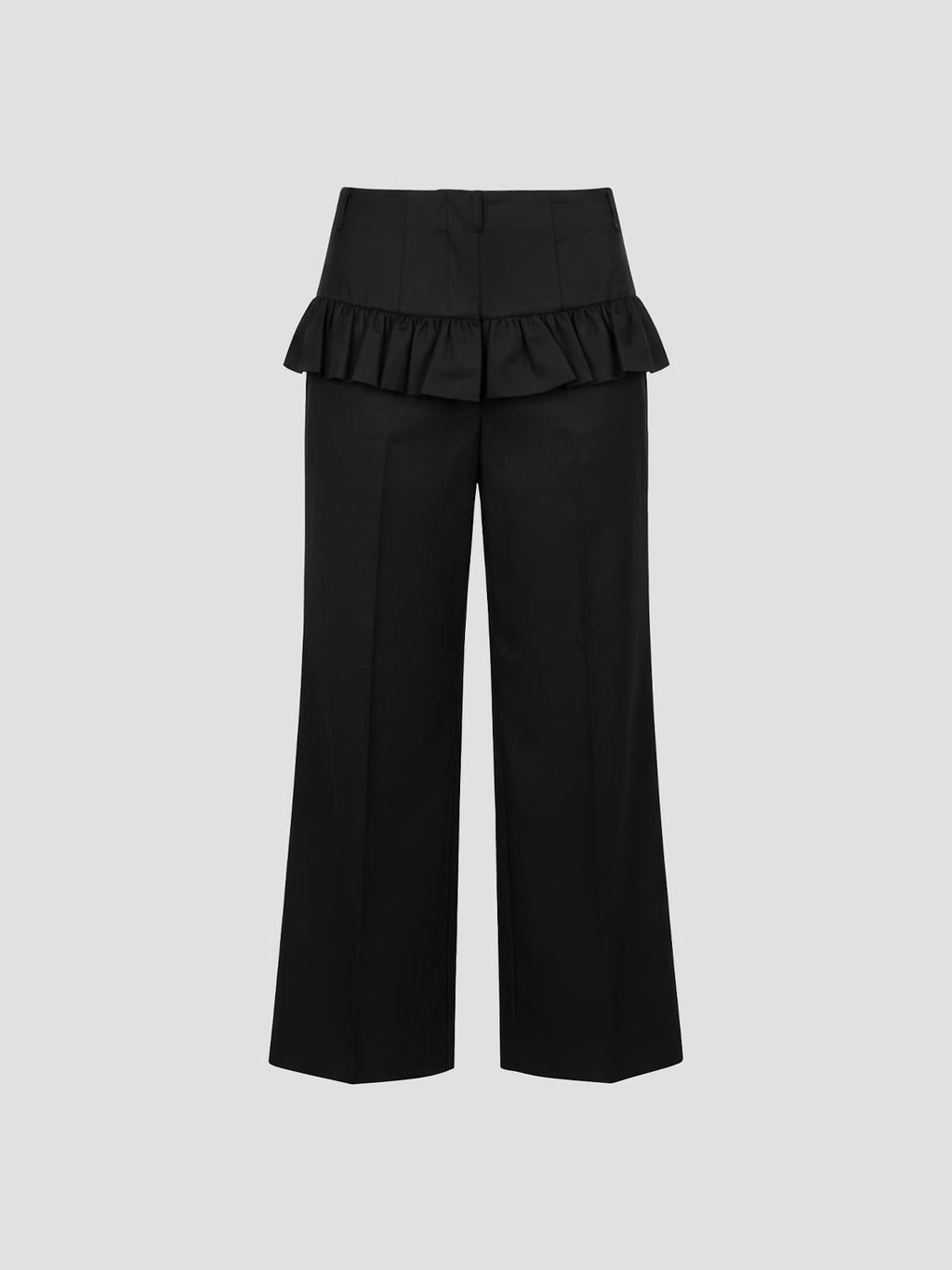 Calendered wool skirt pants