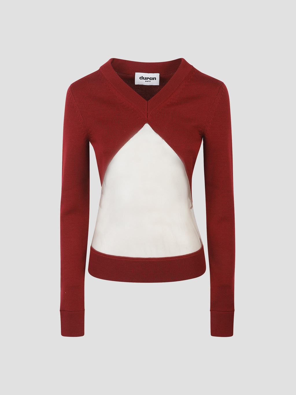 Triangle floating knit v-neck