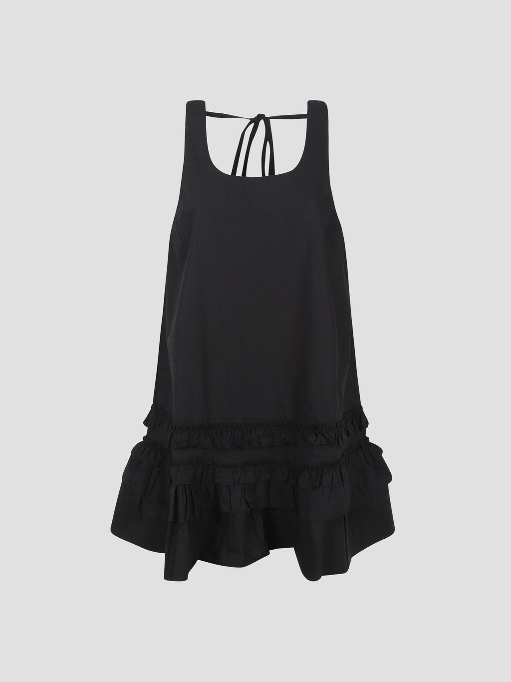 Cotton poplin u-neck mini dress