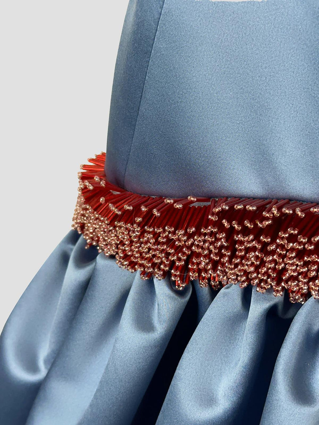 Long dress with anemone embroidery