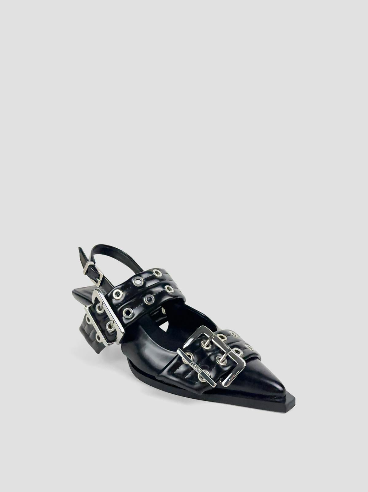Feminine buckle kitten heels