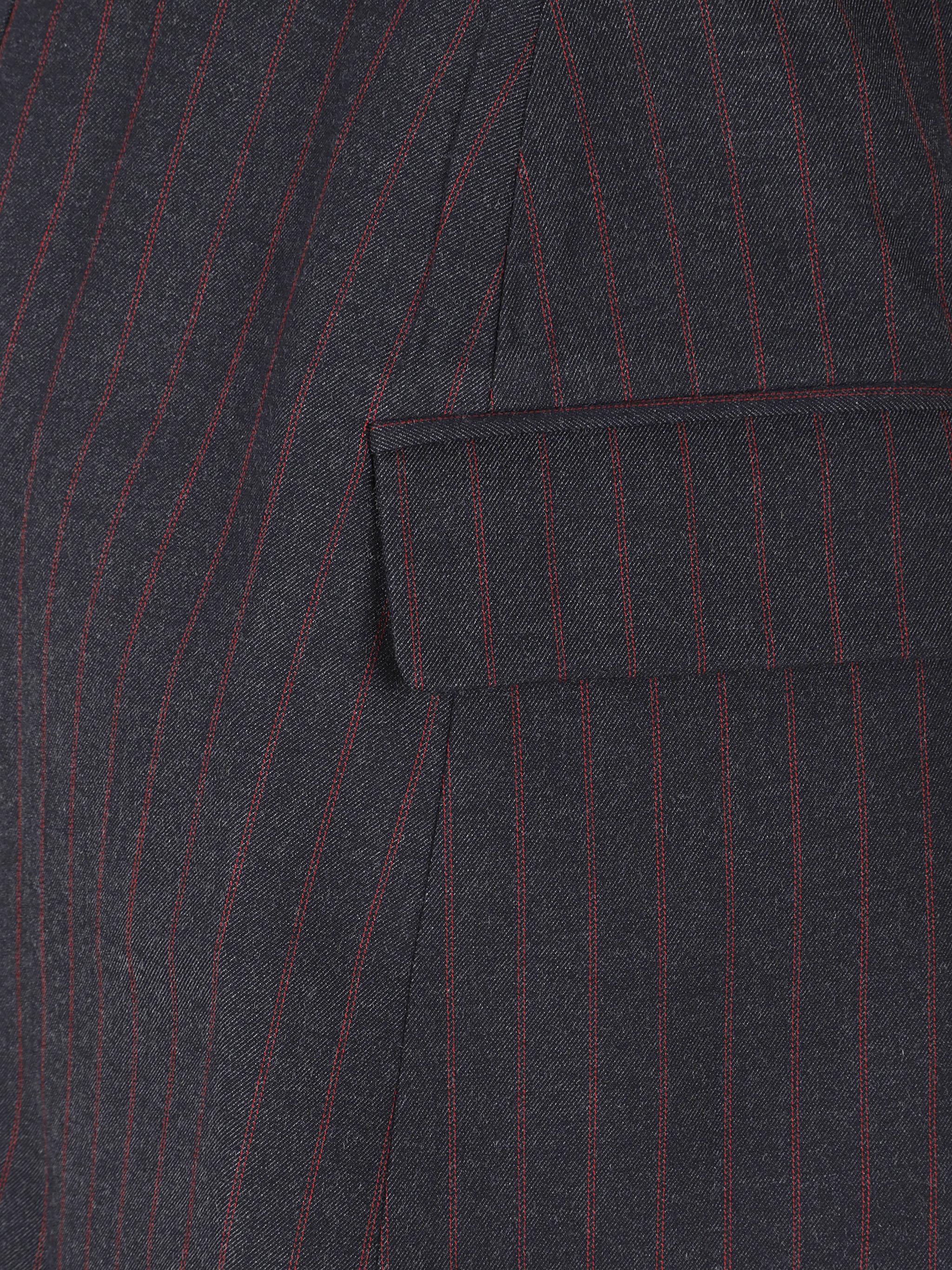 Stretch stripe tailoring mini skirt