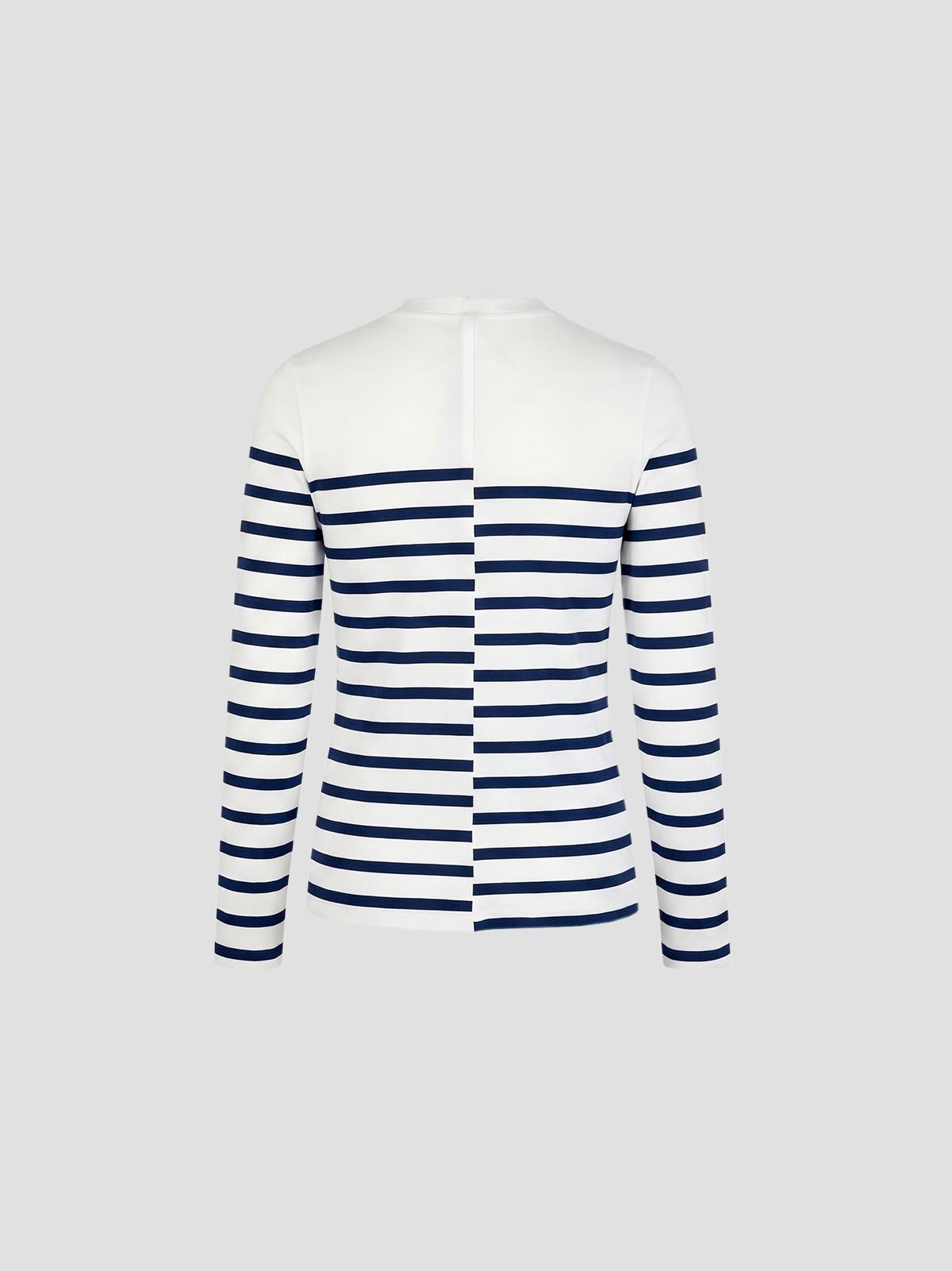 Longsleeves top knitted mariniere with logo detail