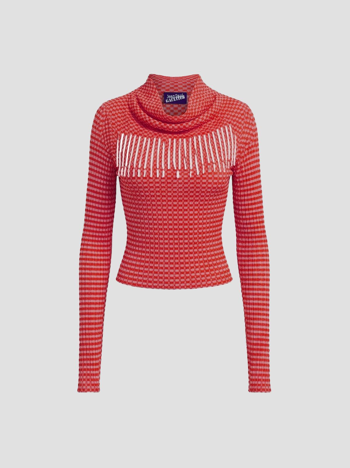Asymetric collar sweater printed "junior gaultier"