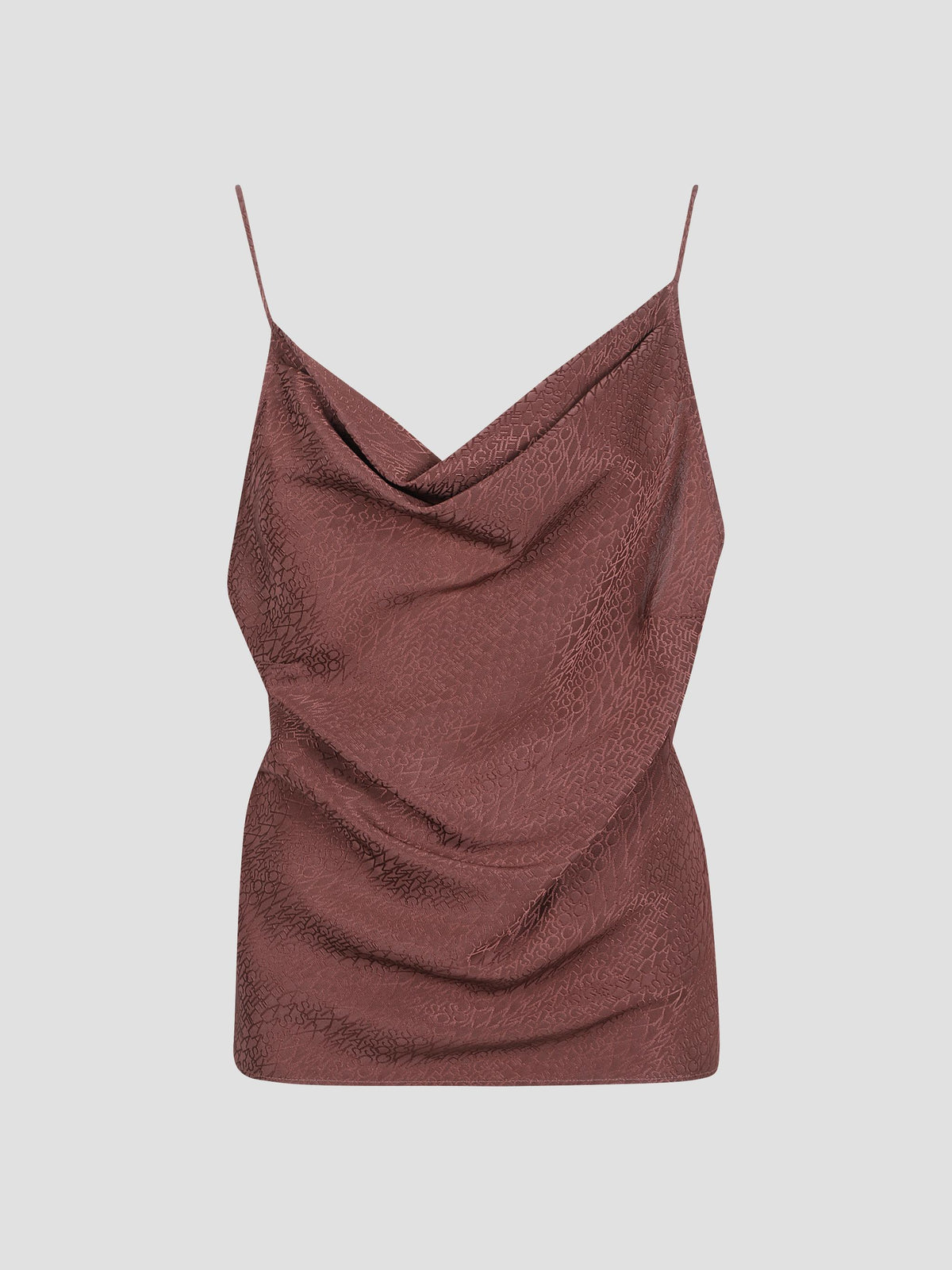 Logo-jacquard cowl-neck top
