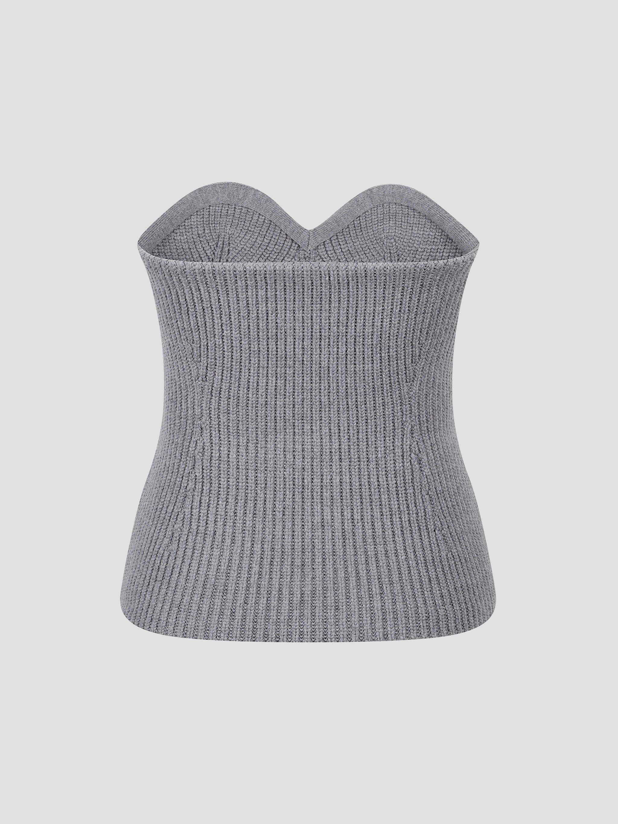 Strapless knitted  top