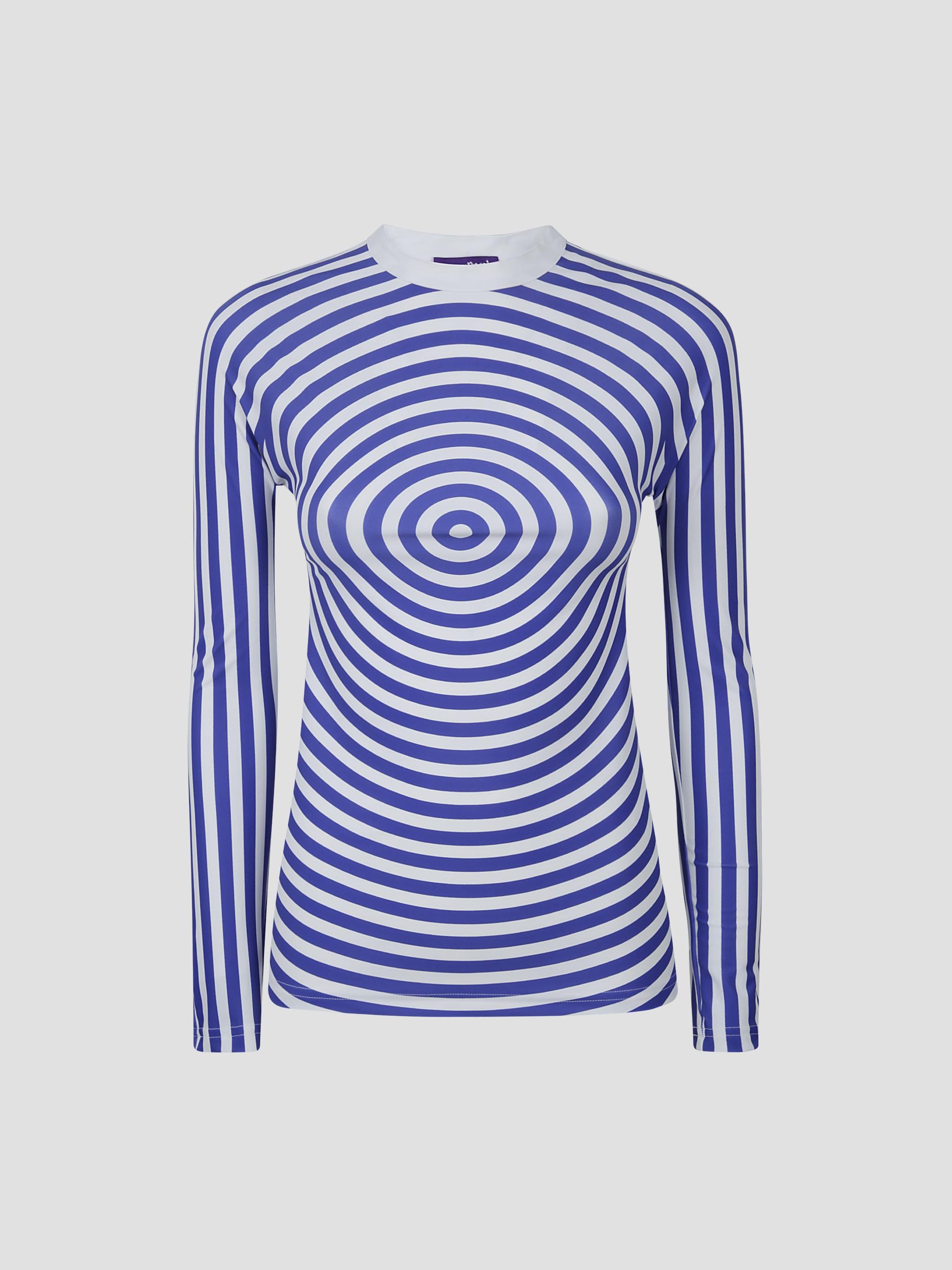 Jersey lycra crewneck top printed "target"