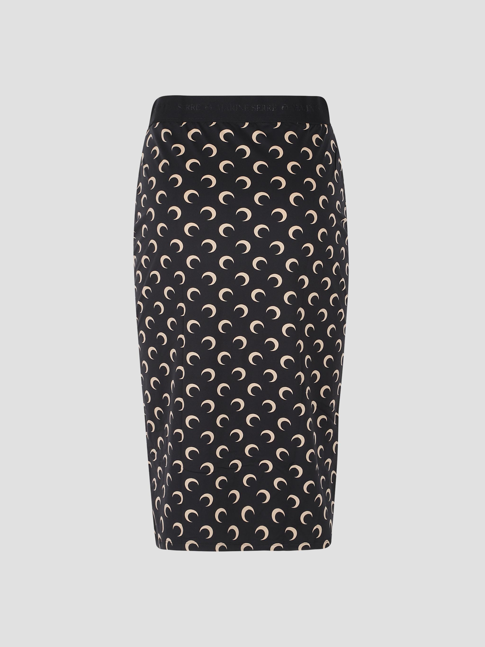 Moon printed knee length skirt