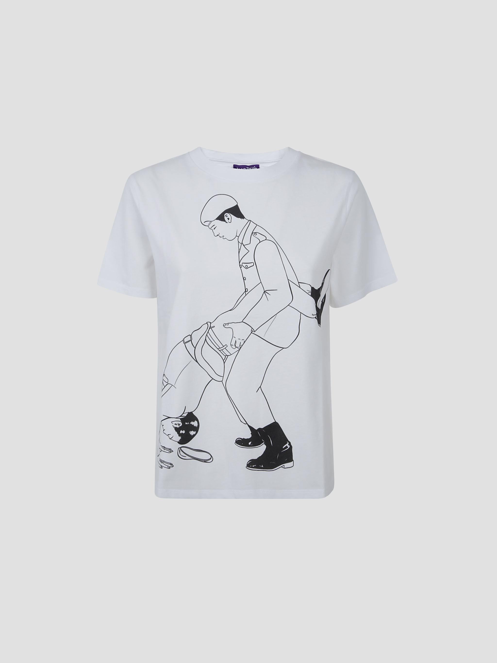 Cotton jersey squared tee-shirt printed "kamasutra