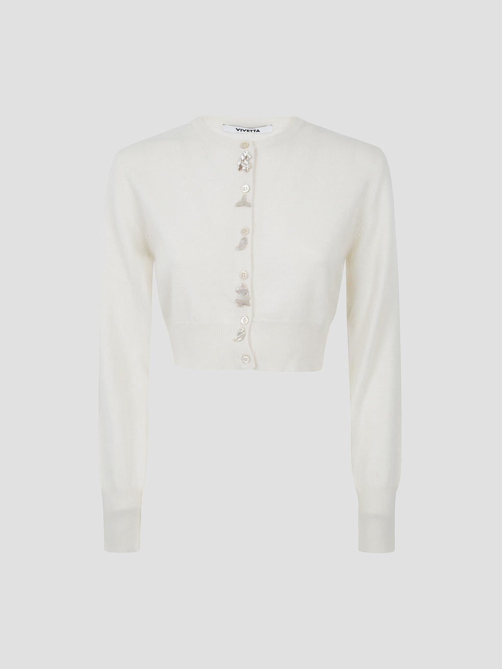 Cropped cardigan with little fish