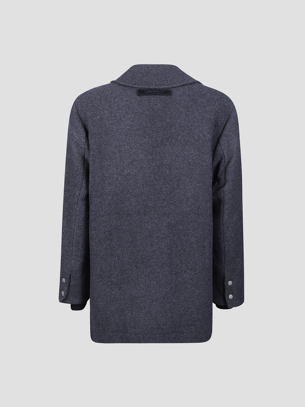 Quay snap-front wool-blend coat