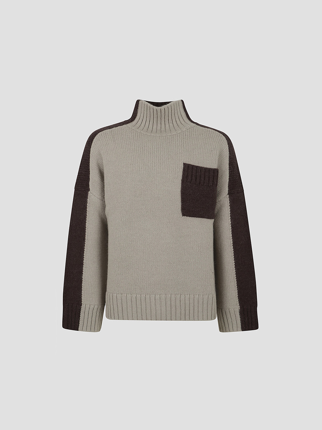 Two tone patch pocket jumper