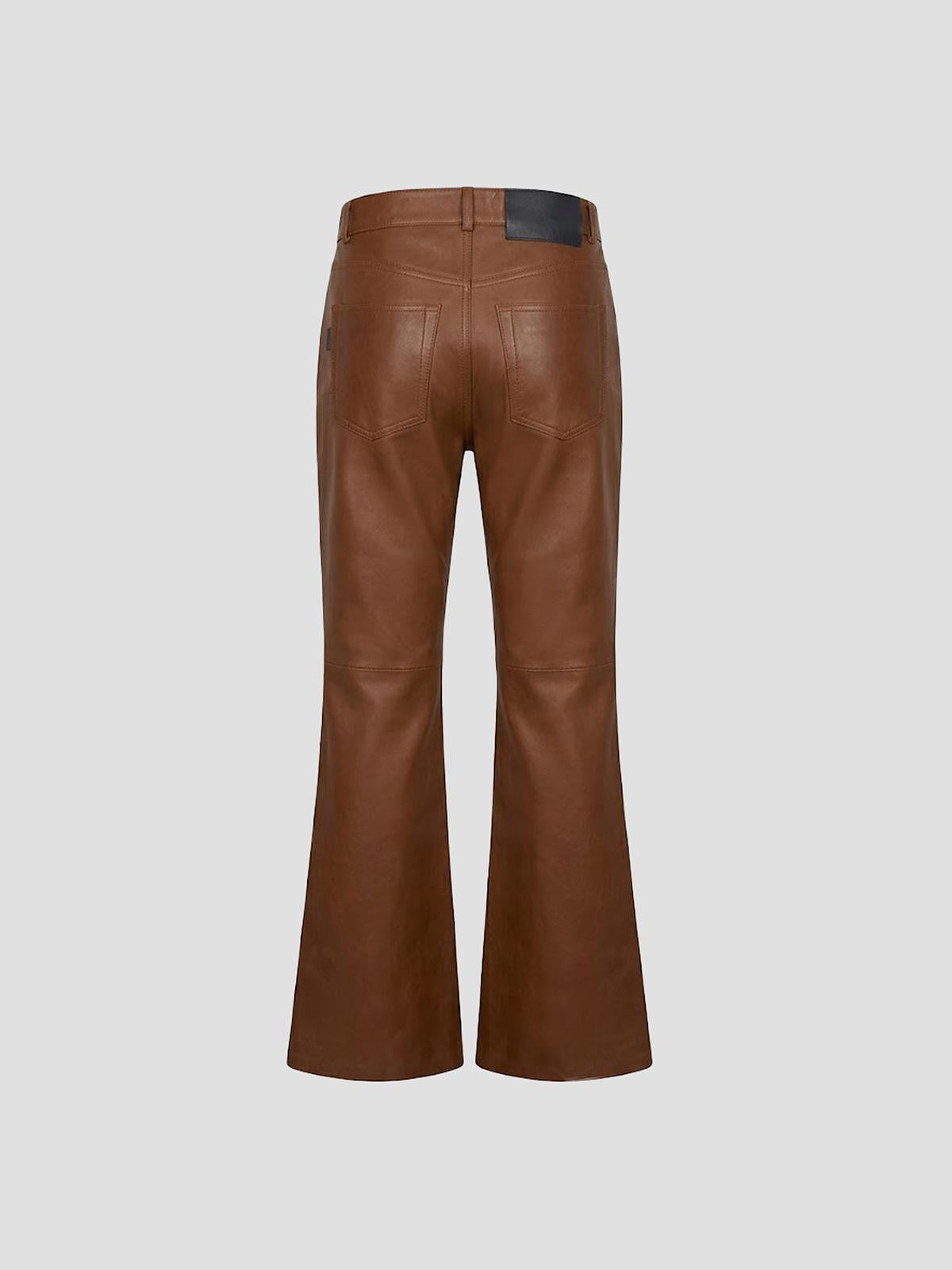 Flora silky leather jeans