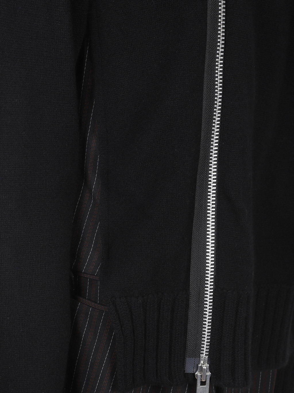 Stripe doeskin-wool knit coat dress