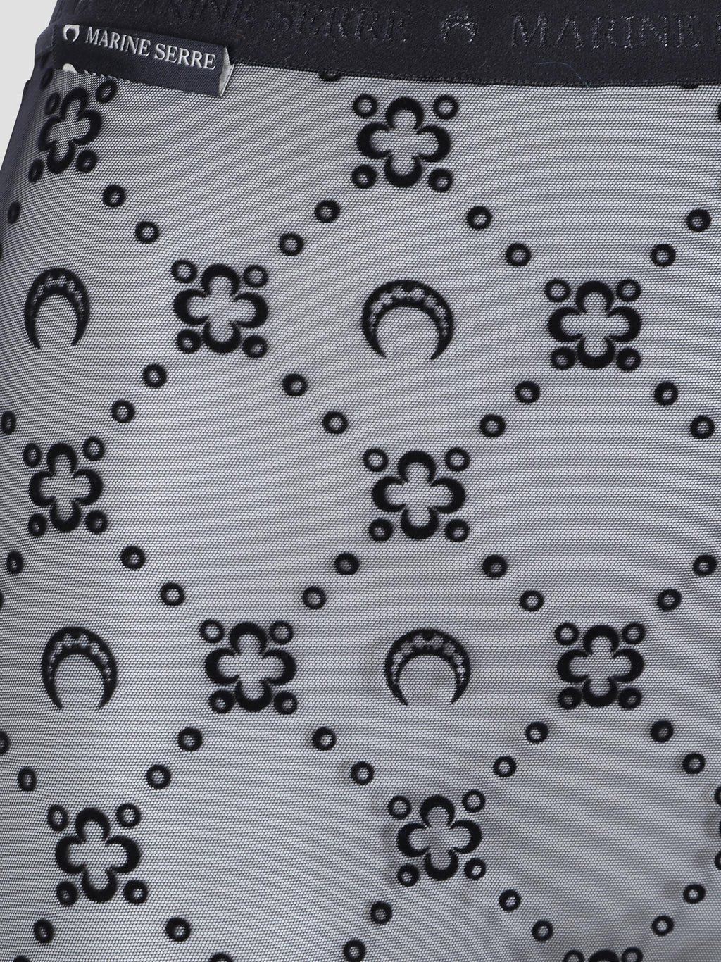 Moonogram flocked-mesh tights