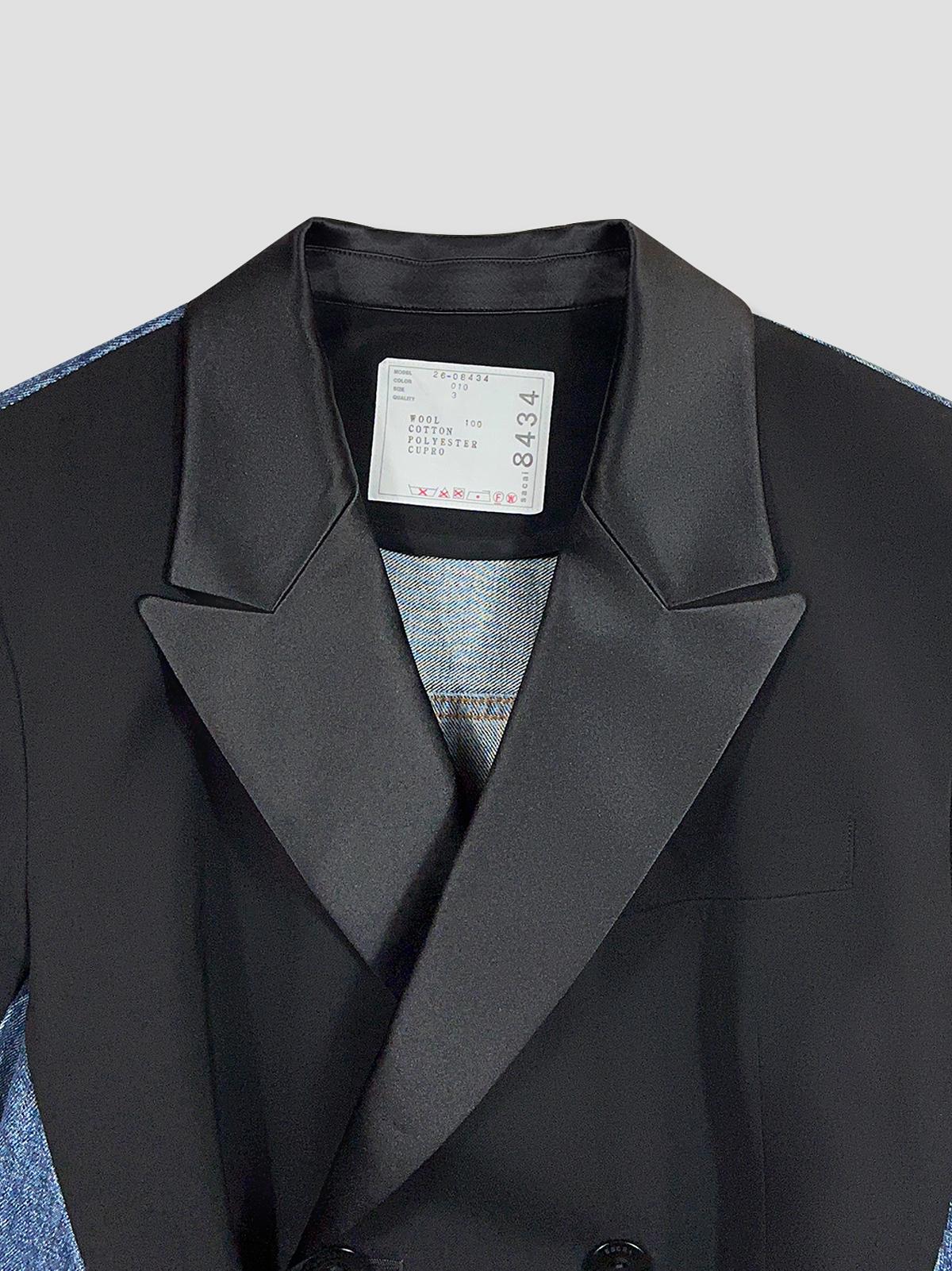 Wool suiting x denim jacket