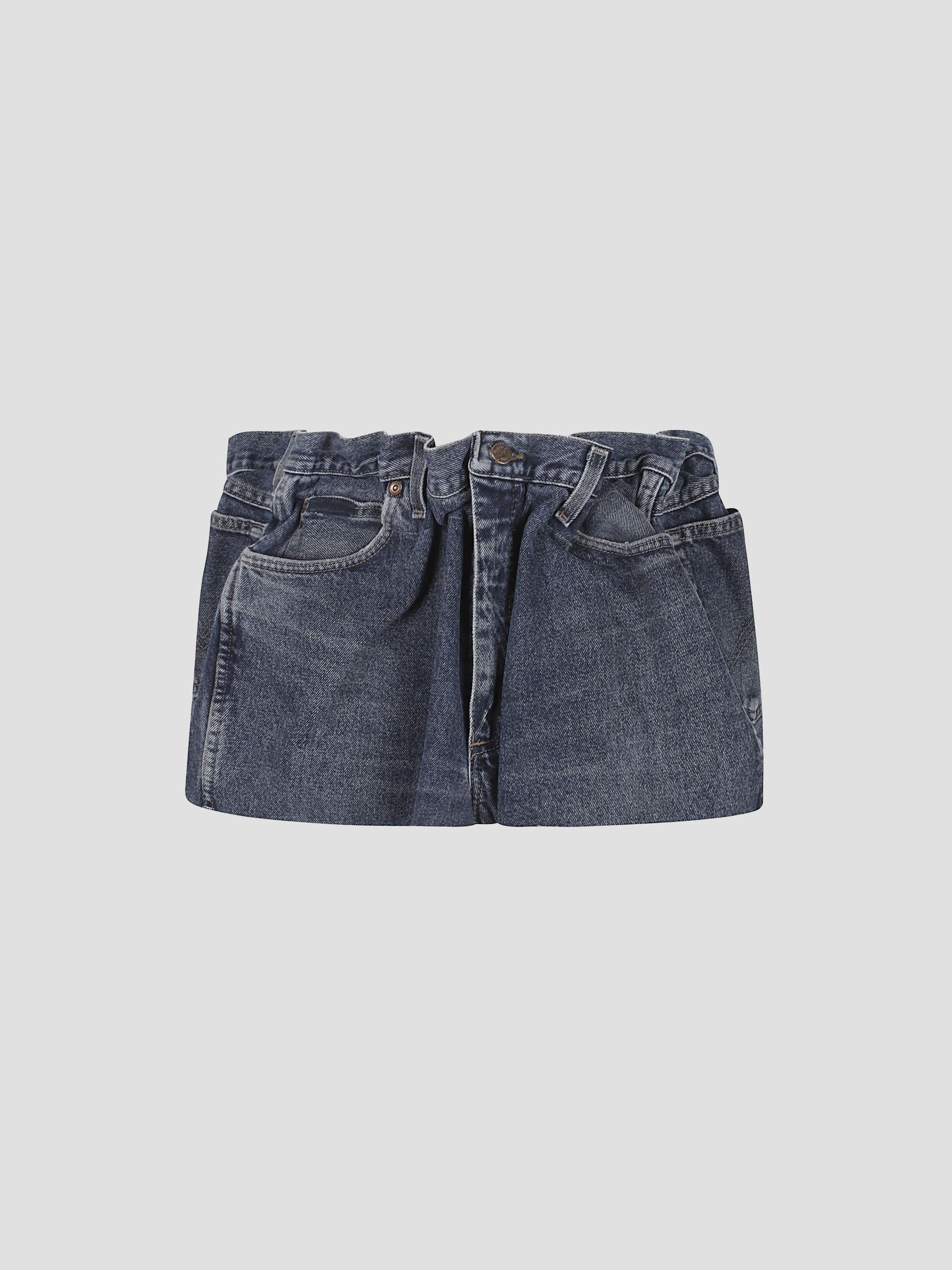 Scrunch denim skirt