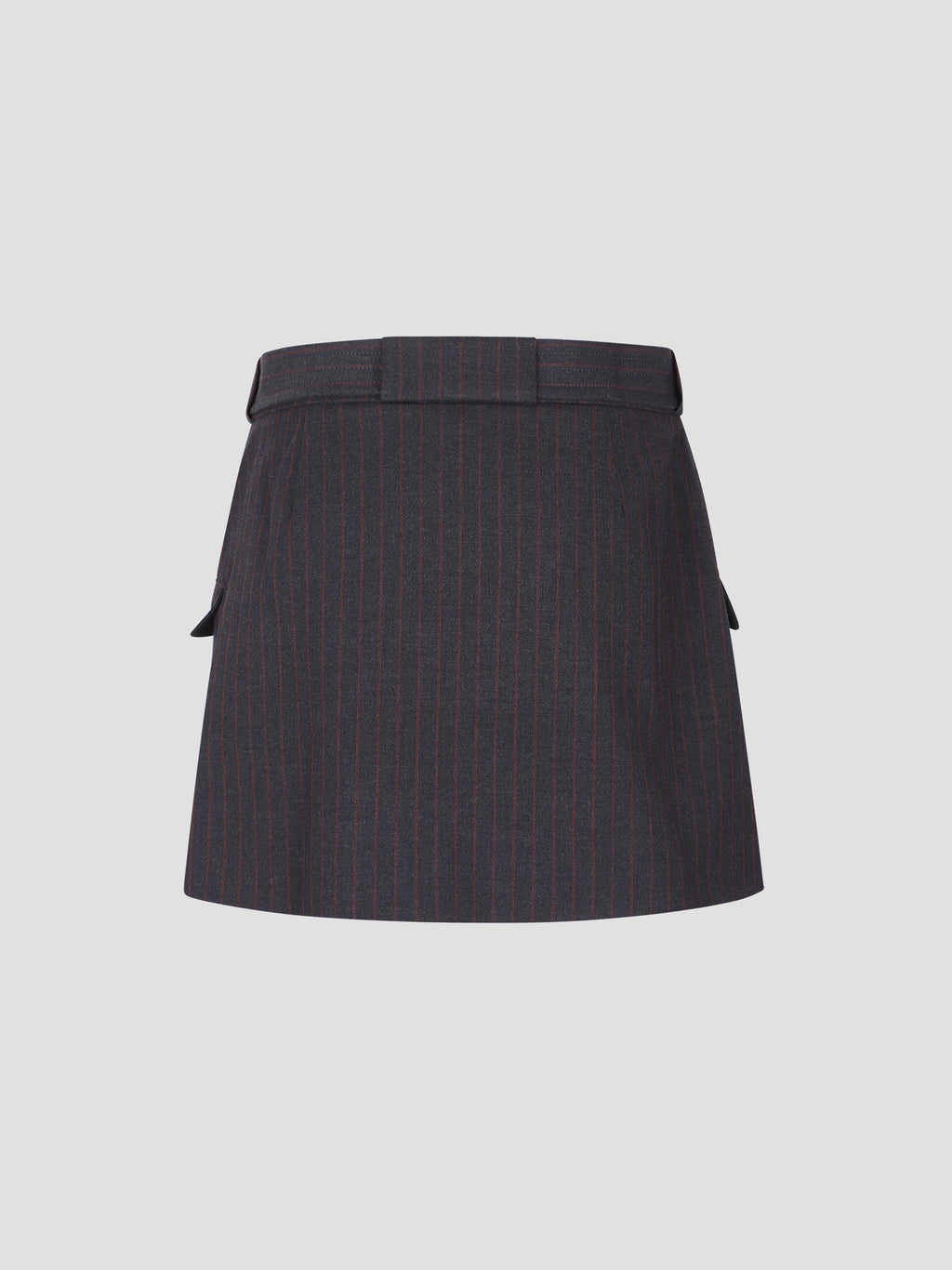 Stretch stripe tailoring mini skirt