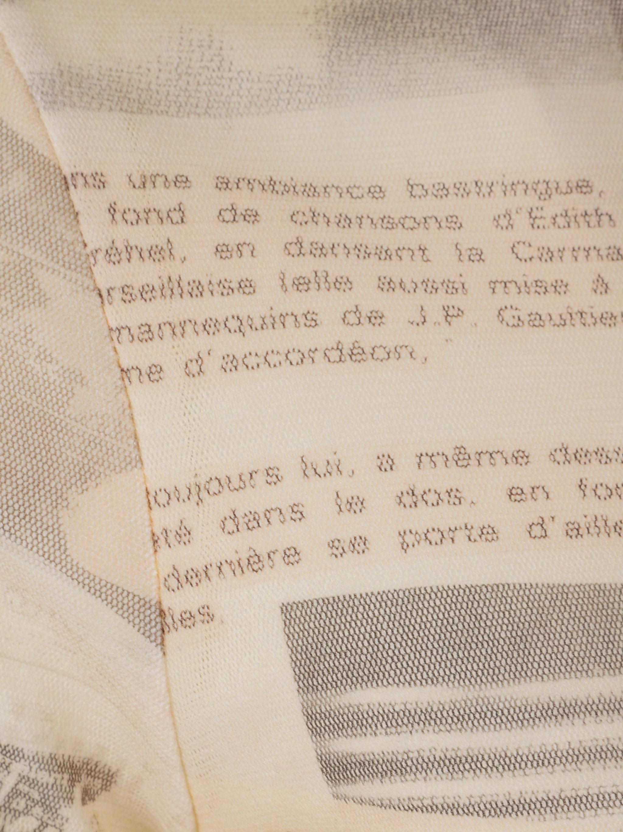 Mesh short dress printed "journal"