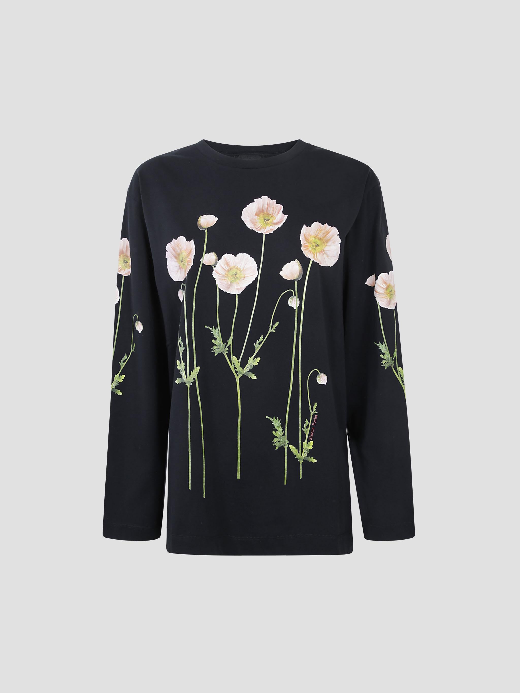 Poppy field print long sleeve t-shirt
