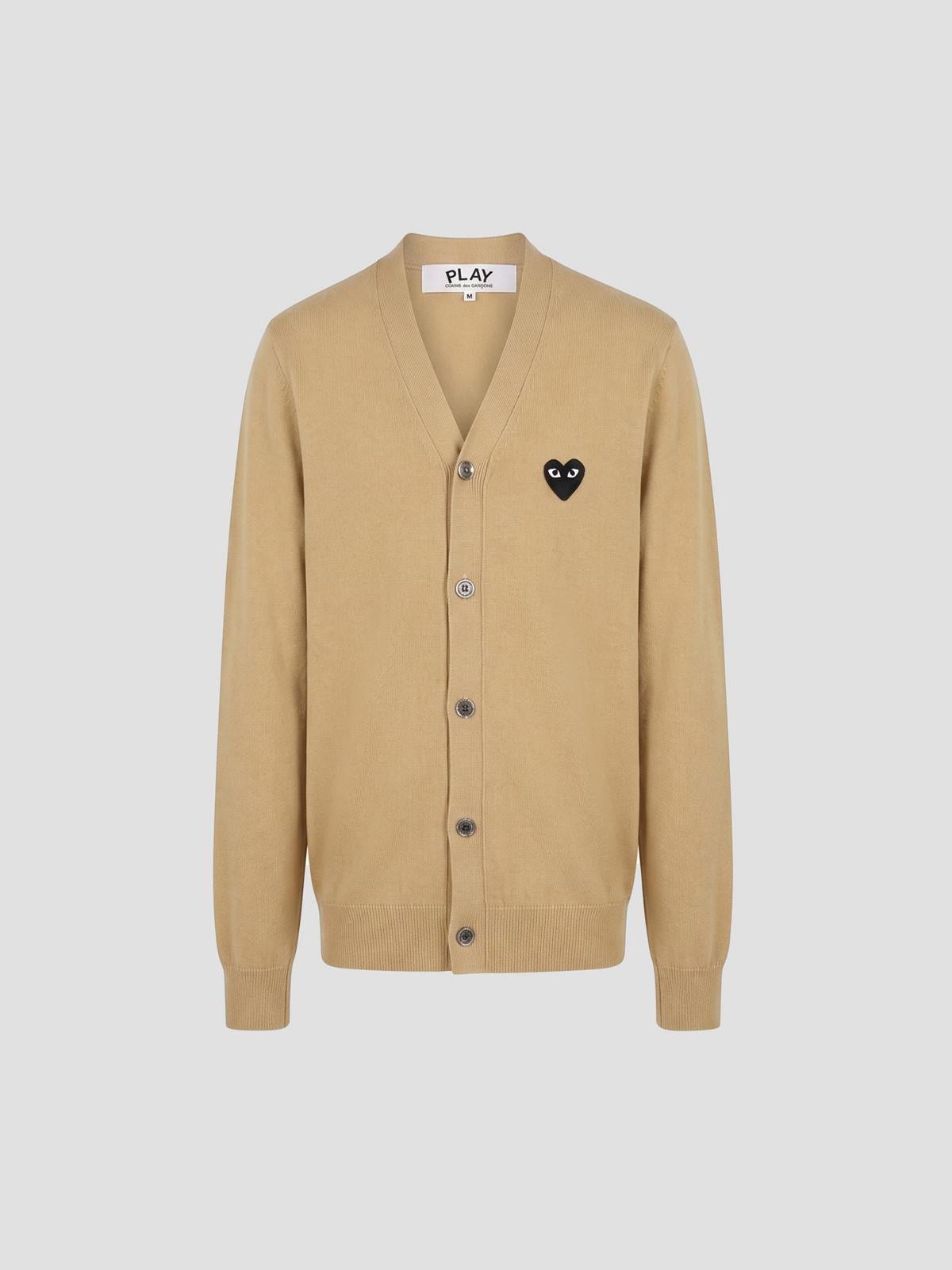 U v-neck cardigan black emblem knit