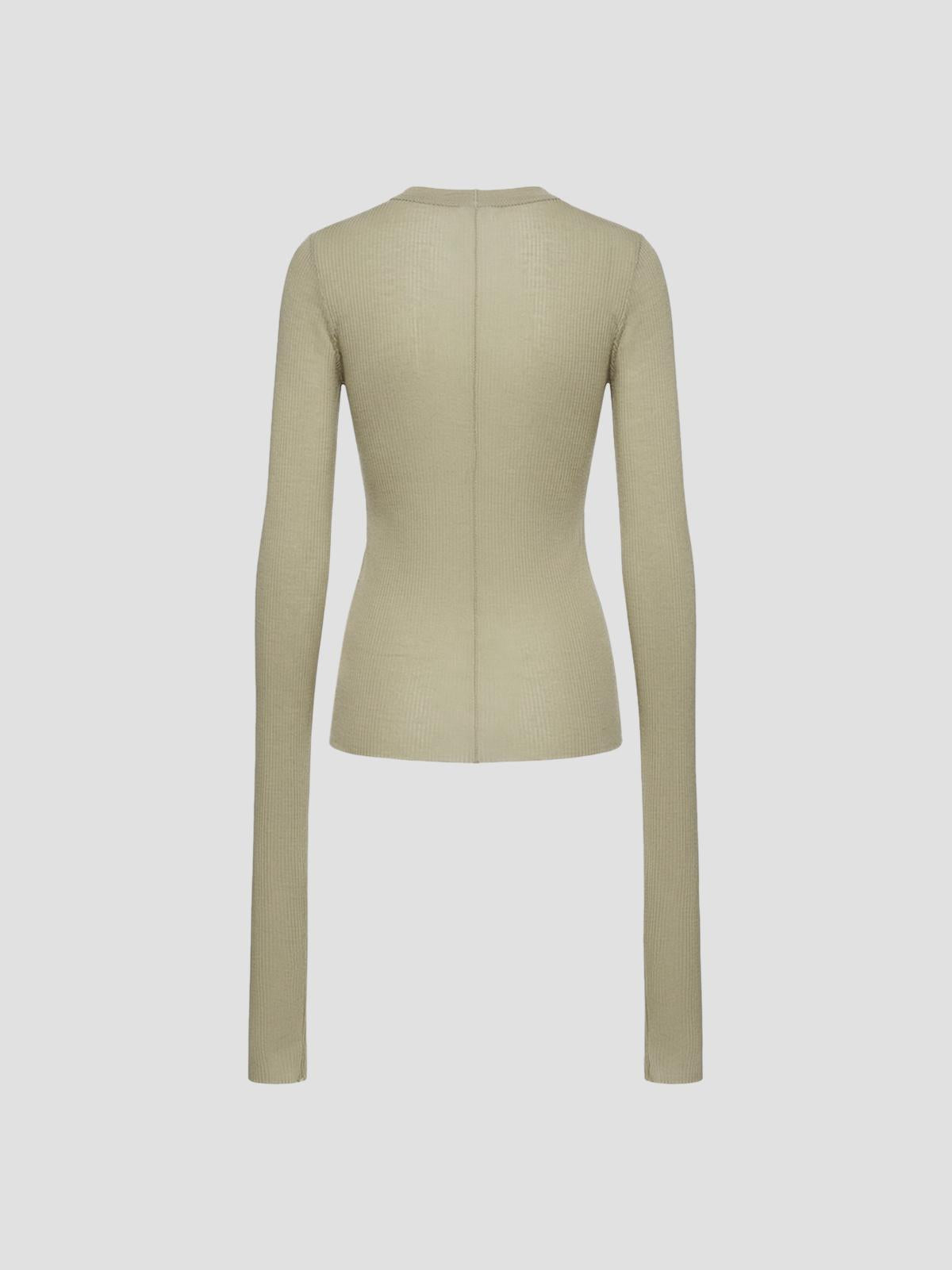 T-shirt cropped rib ls