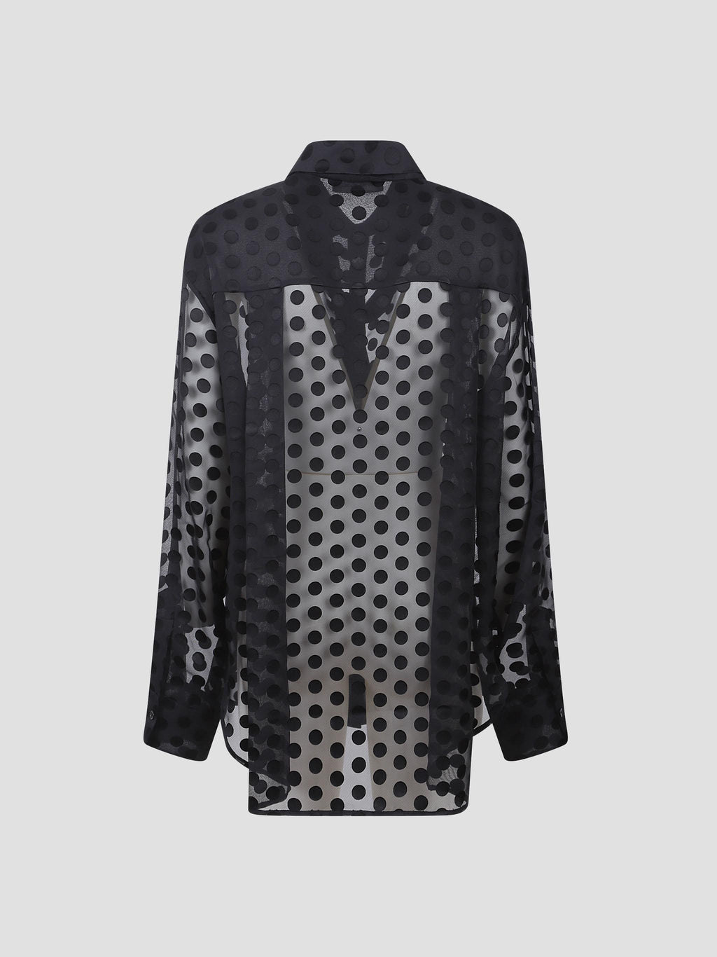 Peri sheer tie-neck shirt