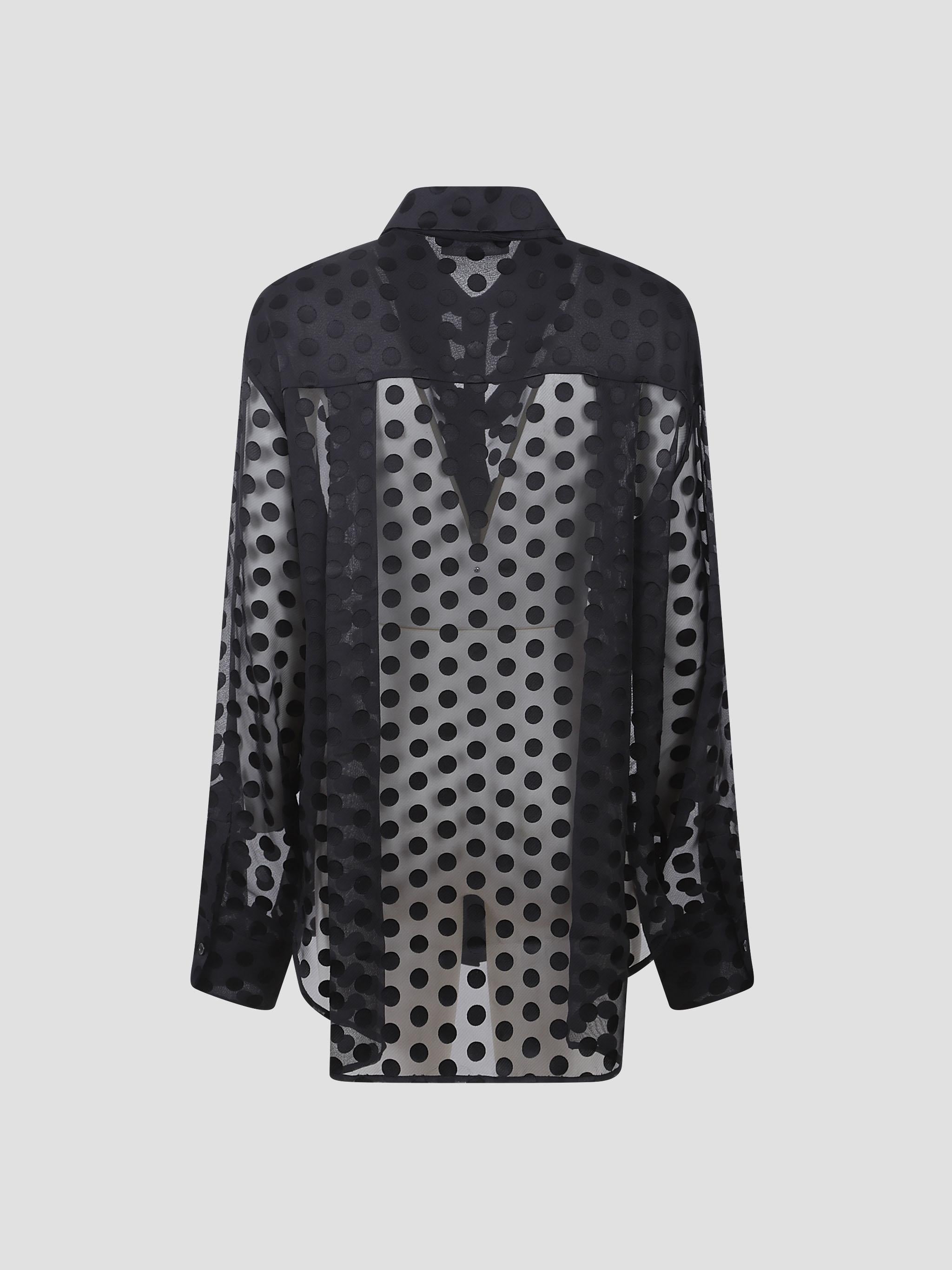 Peri sheer tie-neck shirt