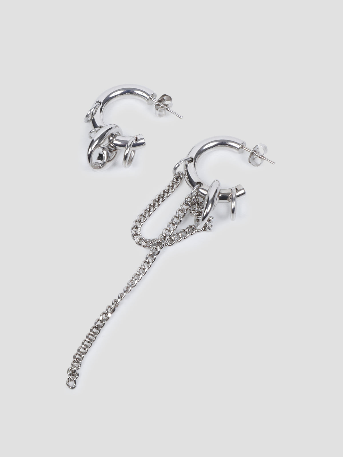 Nino mismatched chain earrings