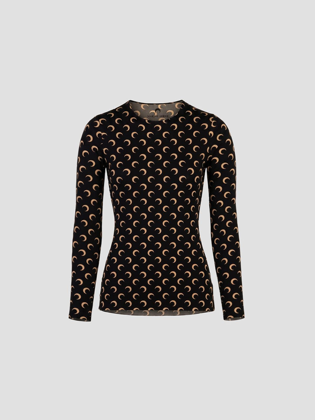 Marine Serre Moon printed jersey ls crewneck top