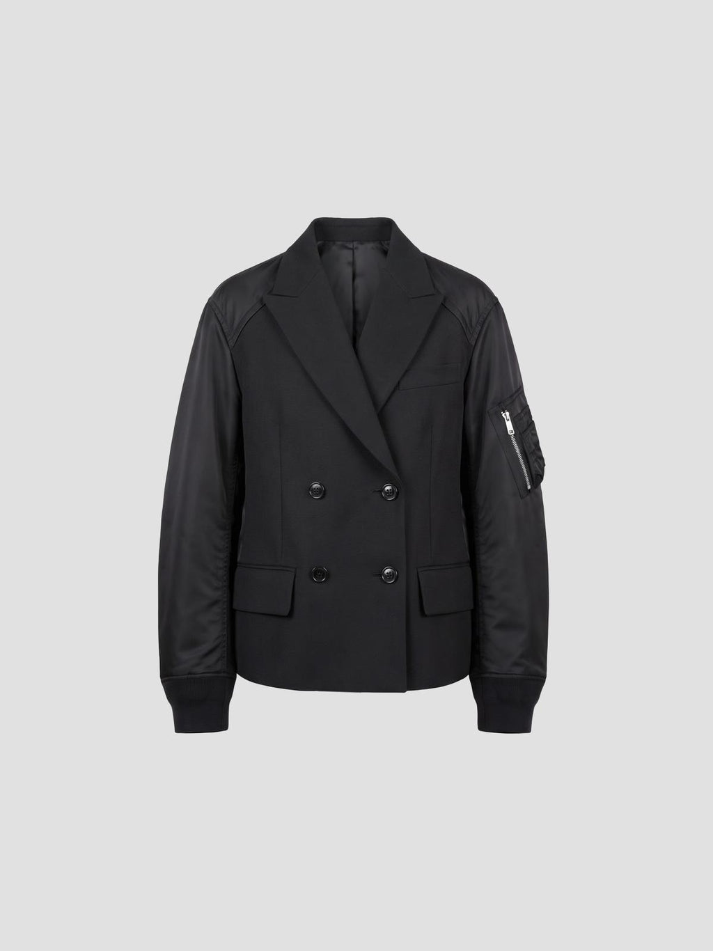 sacai Suiting x nylon twill jacket in black