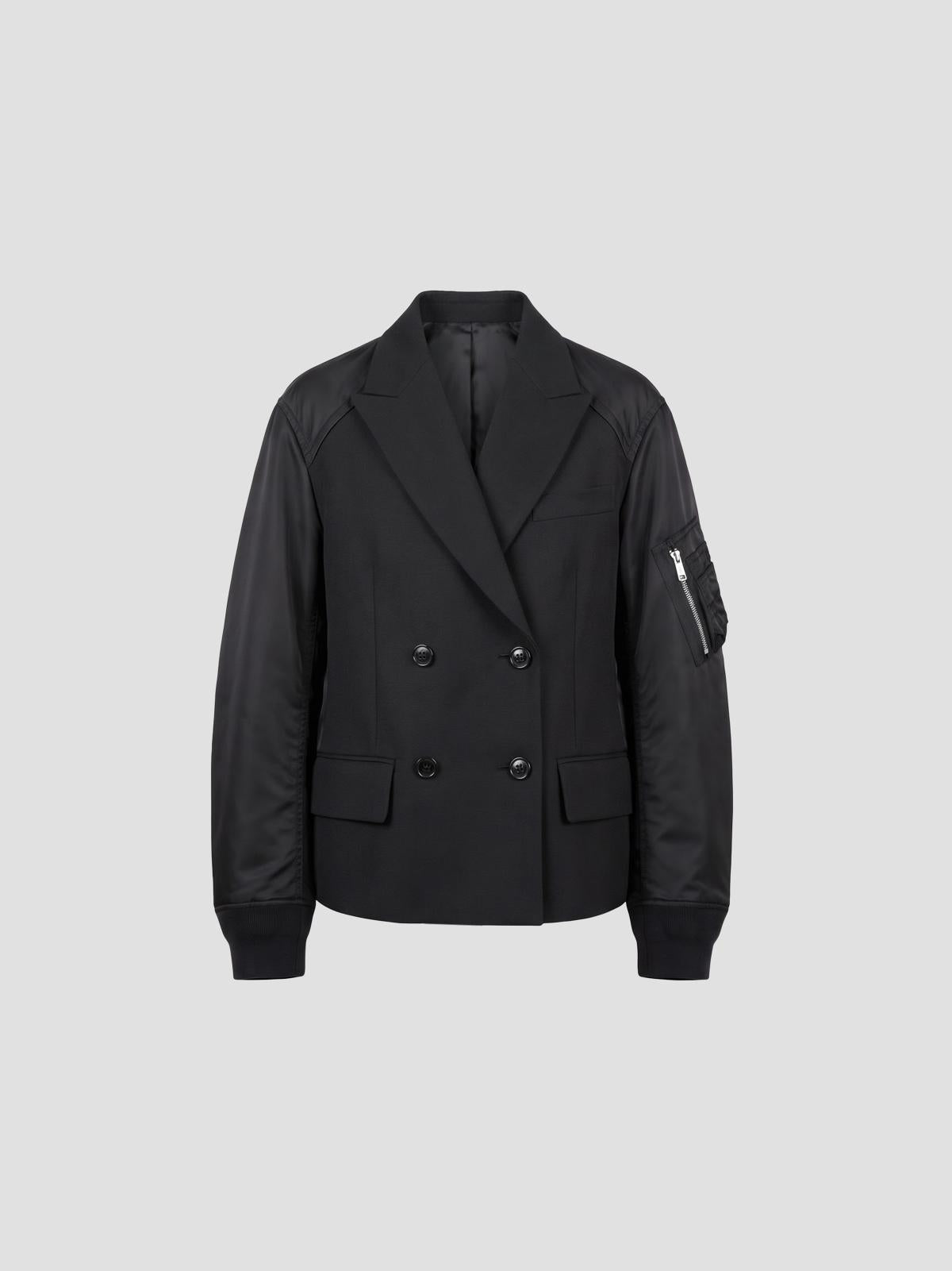Suiting x nylon twill jacket