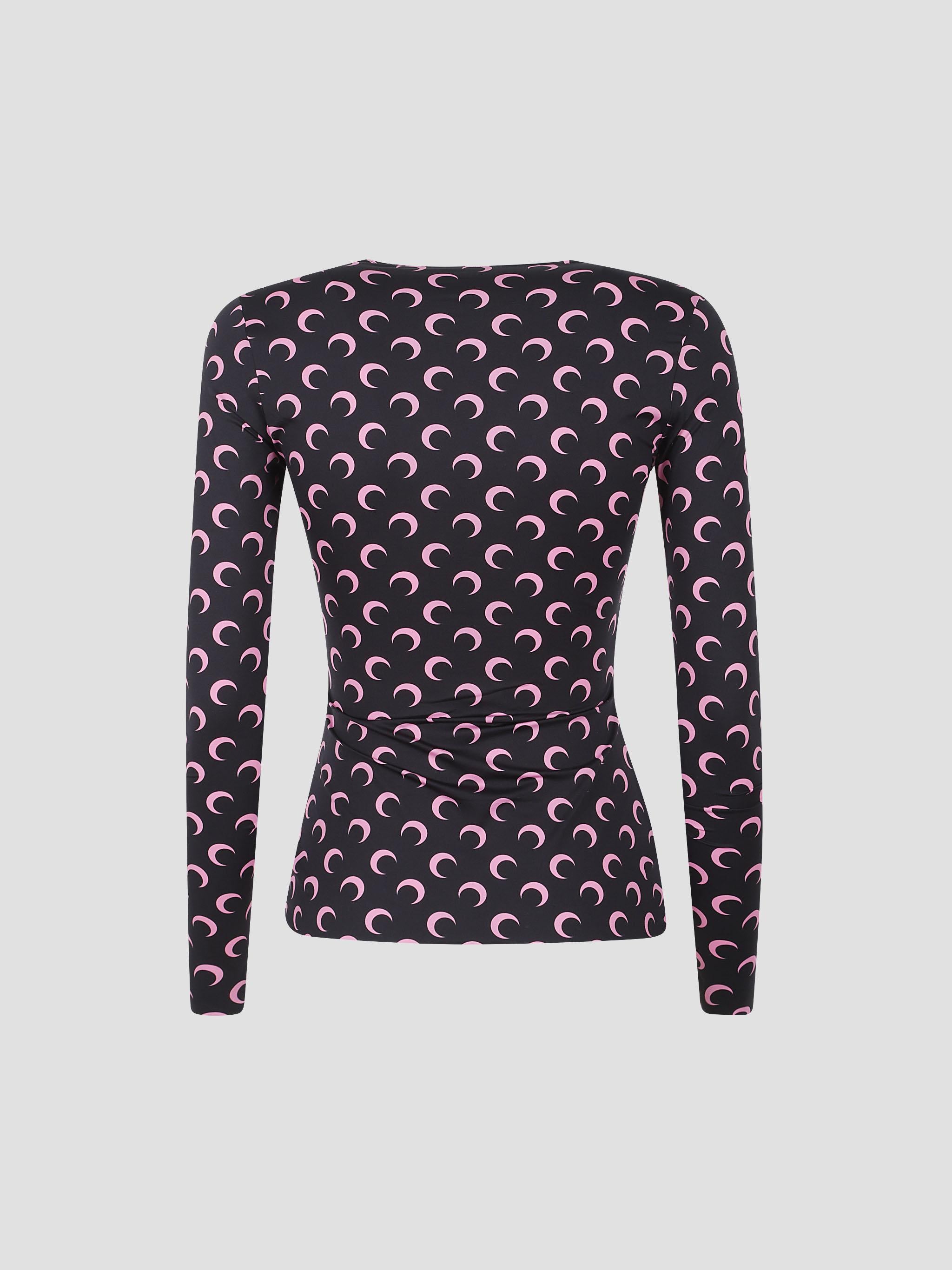 Moon printed ls crewneck top