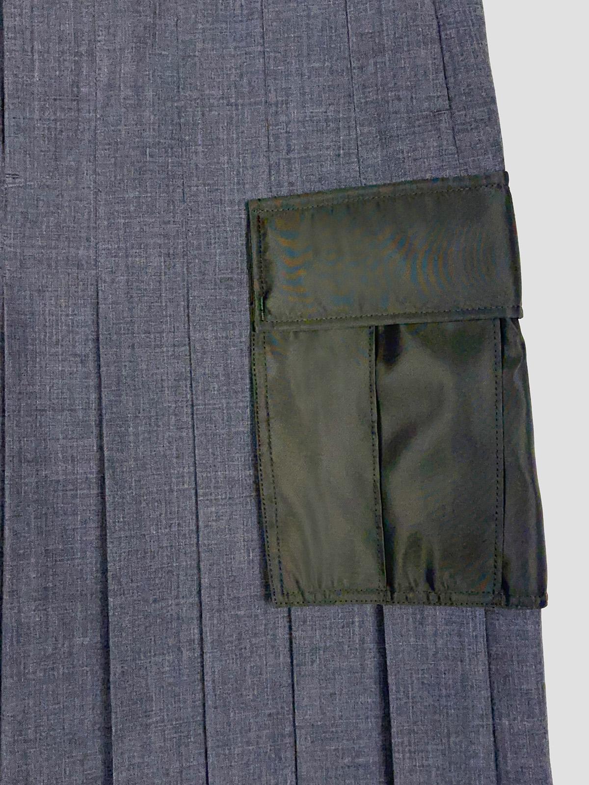 Suiting x nylon twill skirt
