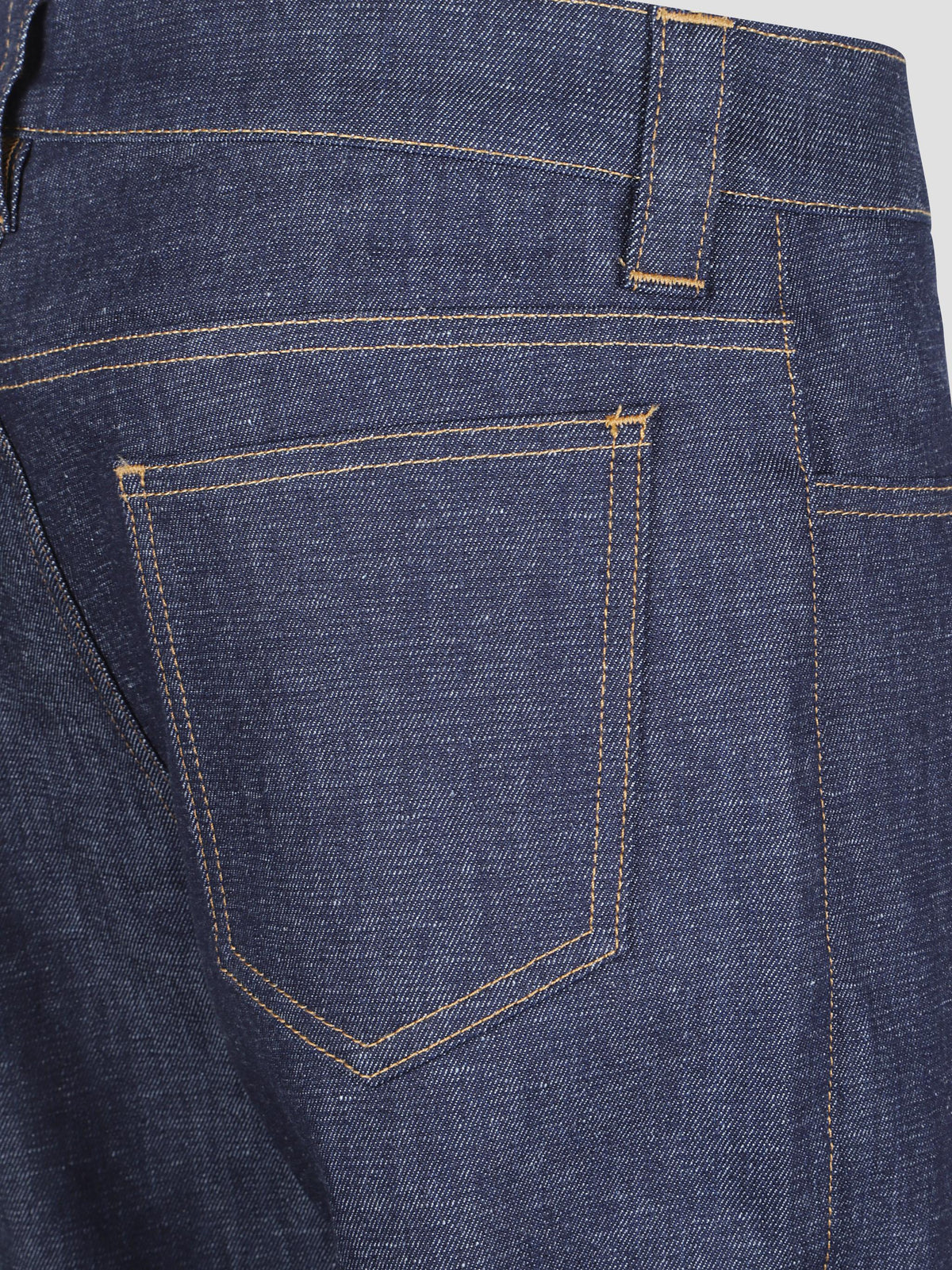 Straight leg raw-denim jeans