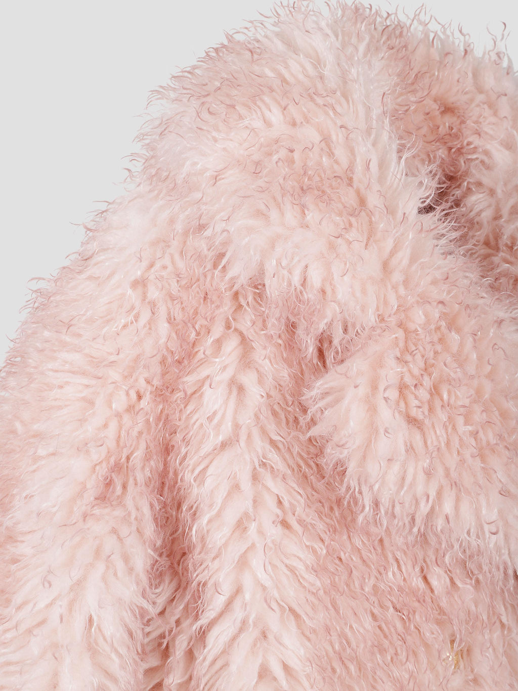 Long pile alternative fur midi coat