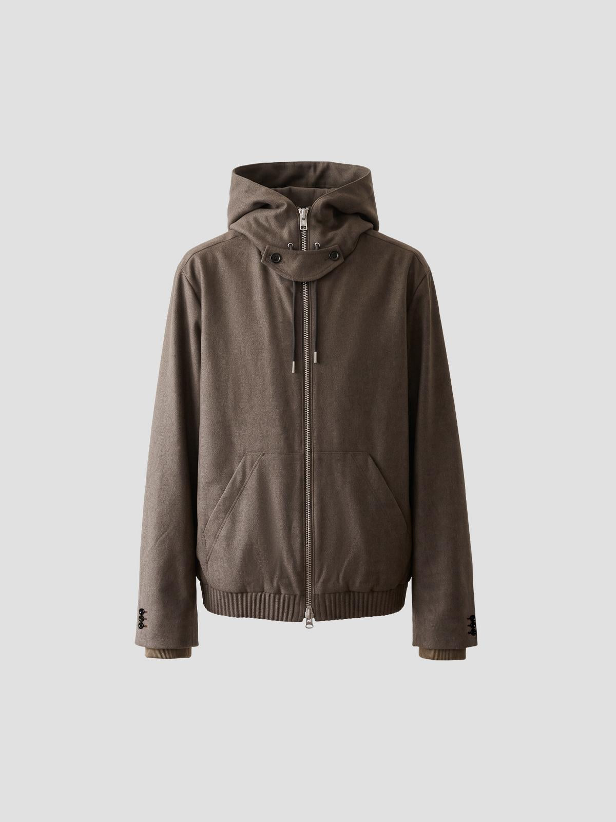 Wool flannel hoodie