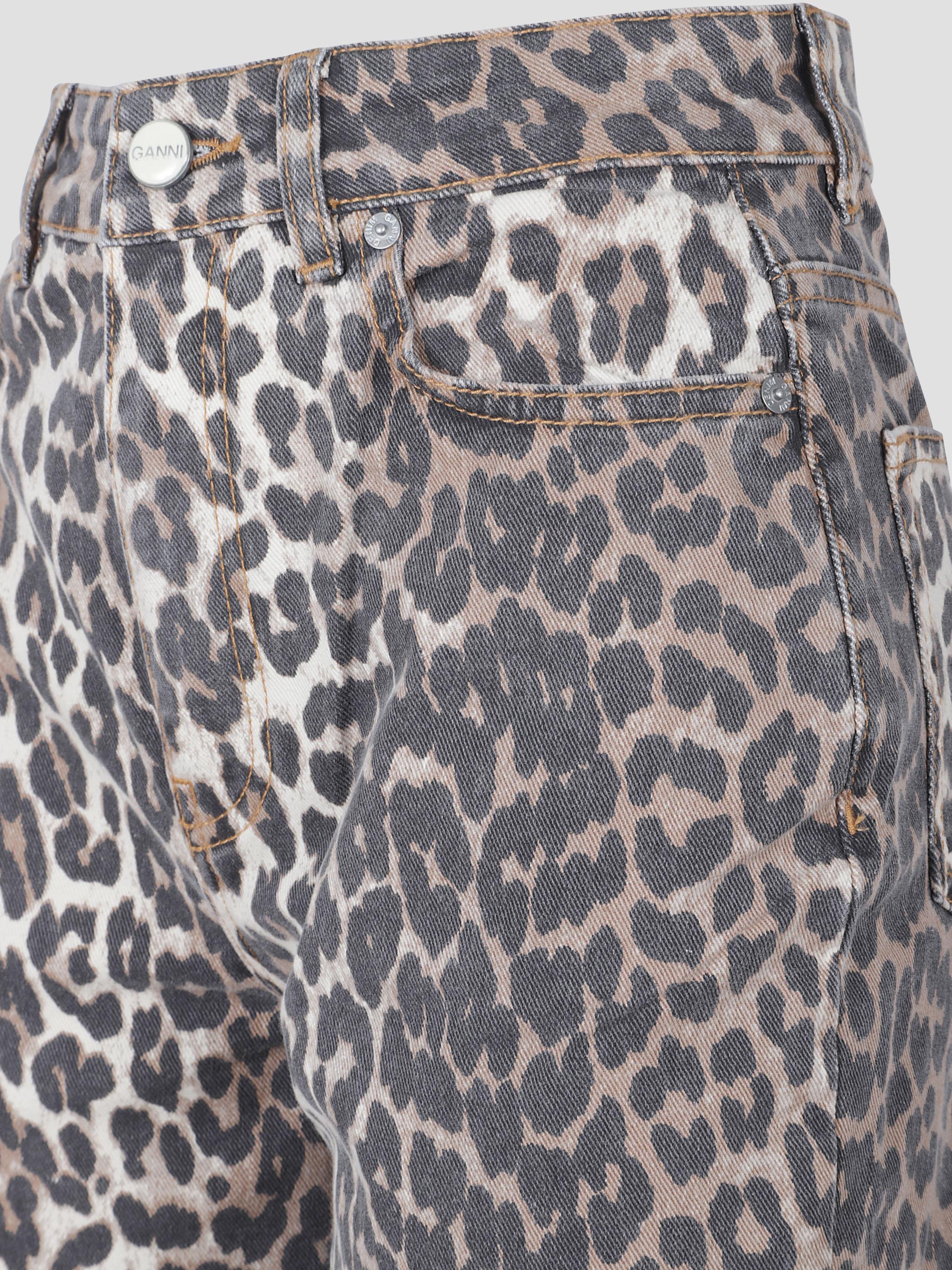 Print denim betzy cropped  pants