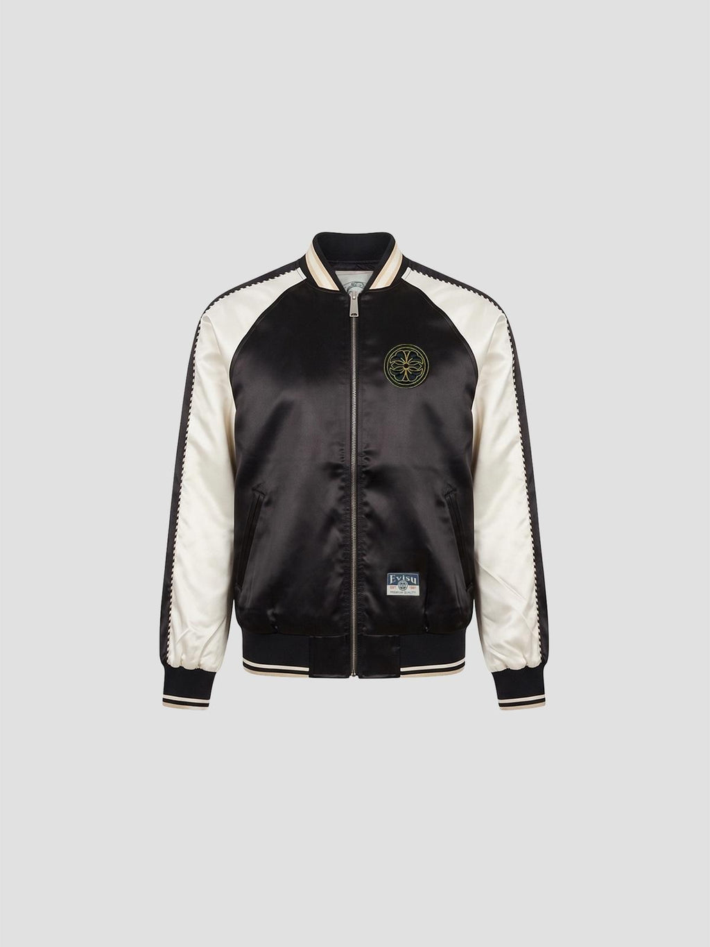 Evisu Ht, whale emb. souvenior jacket in black