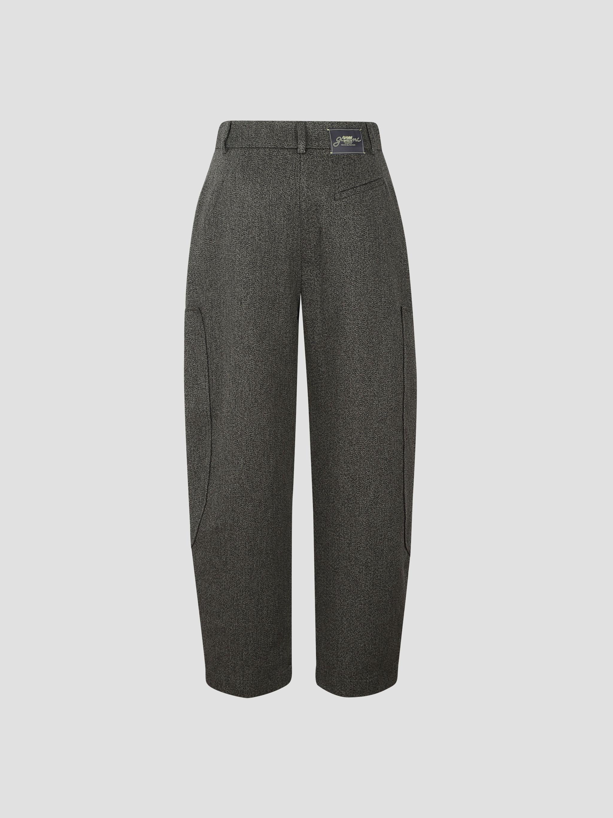 Mouline suiting curved pants