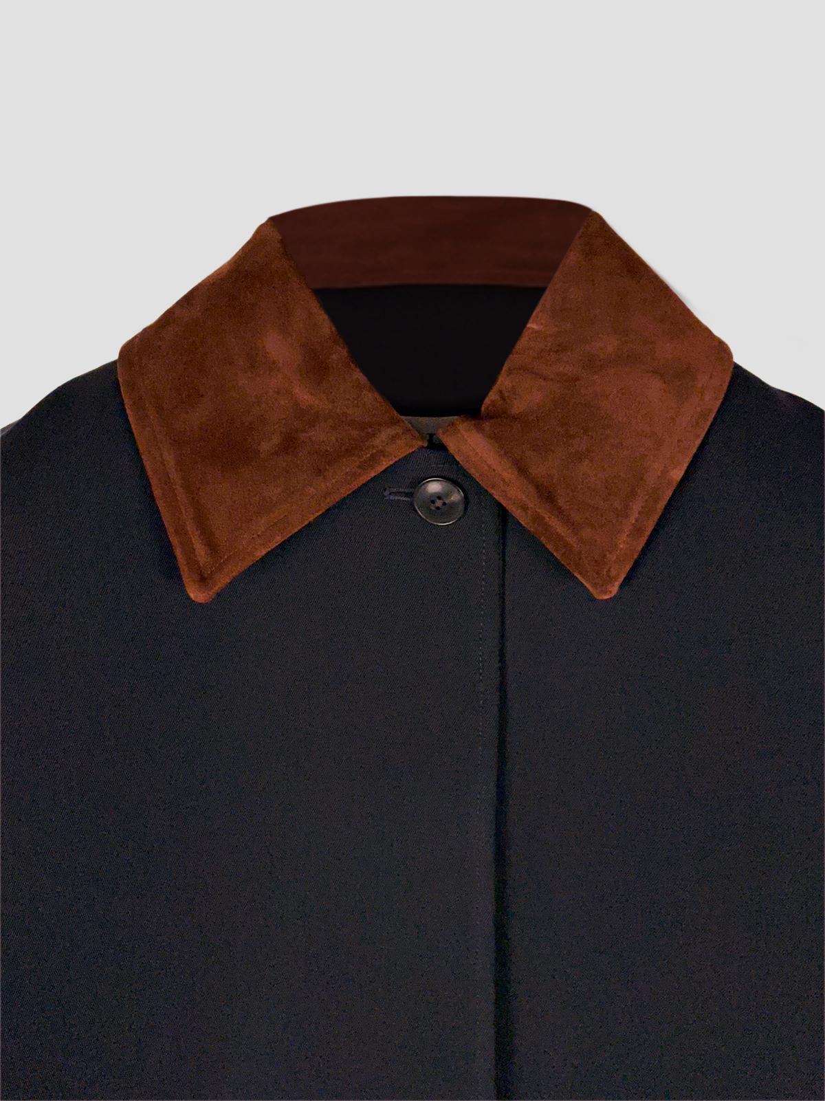 Suede collar coat