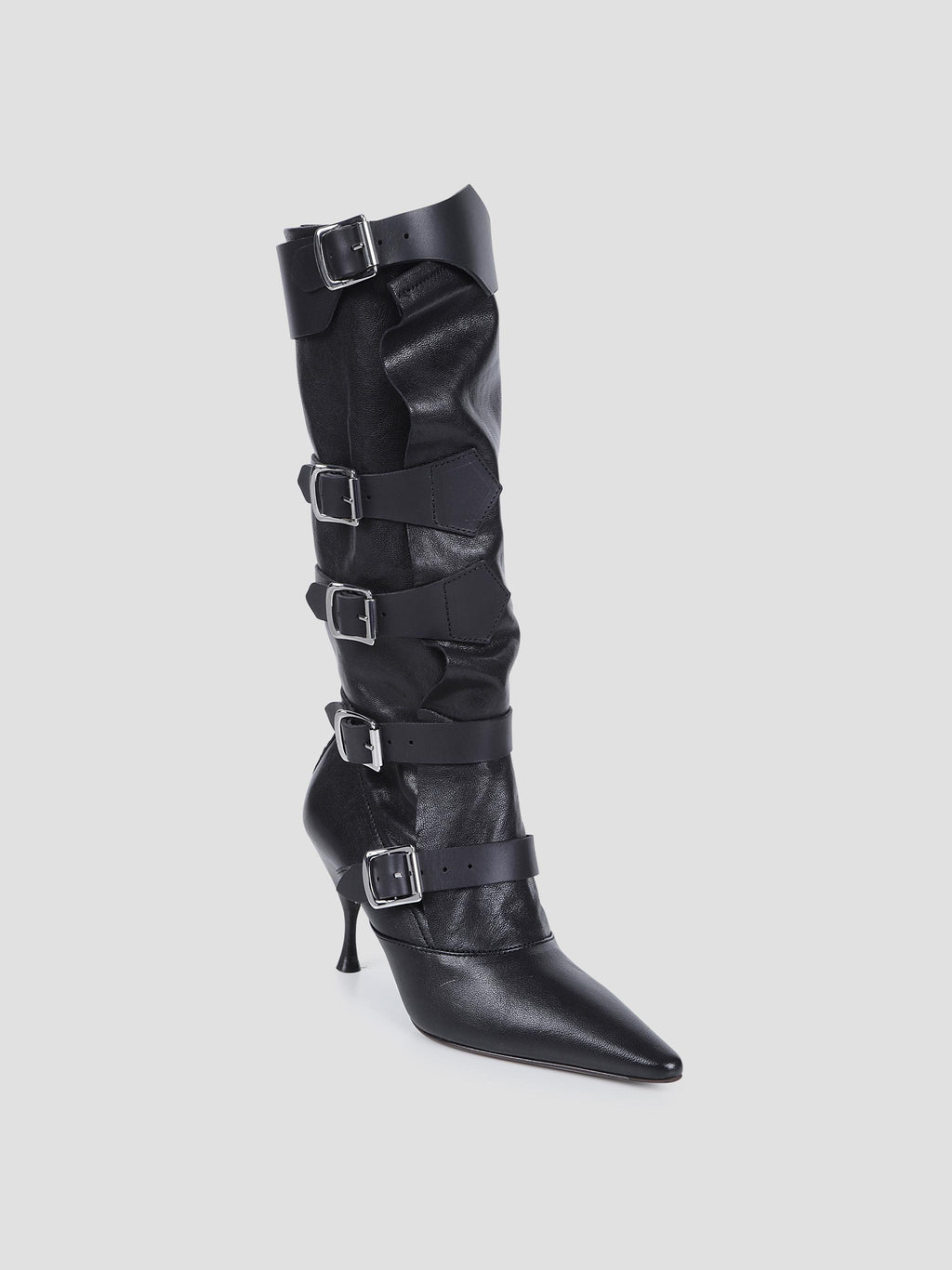 Treasure buckled leather boots