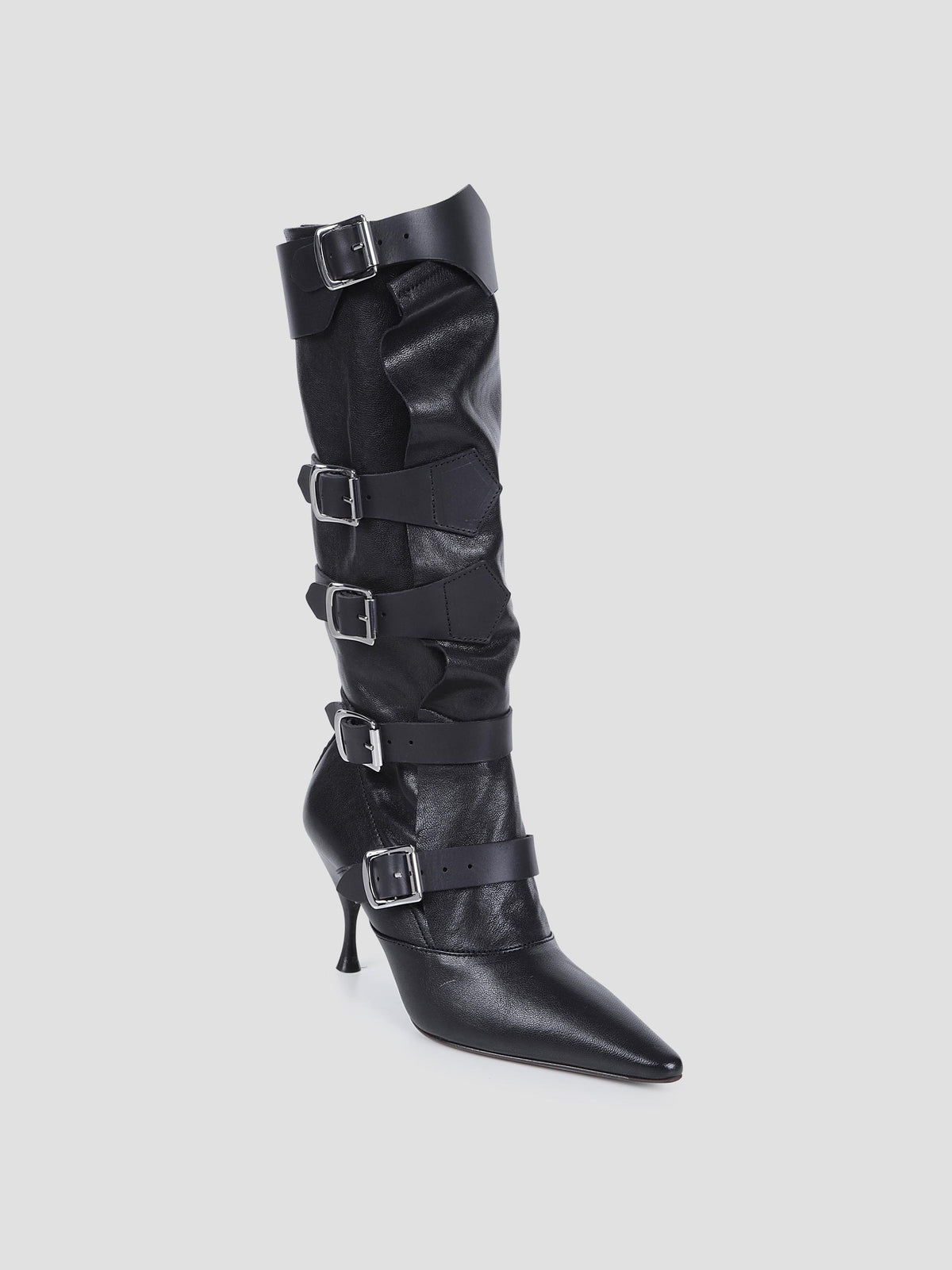 Treasure buckled leather boots