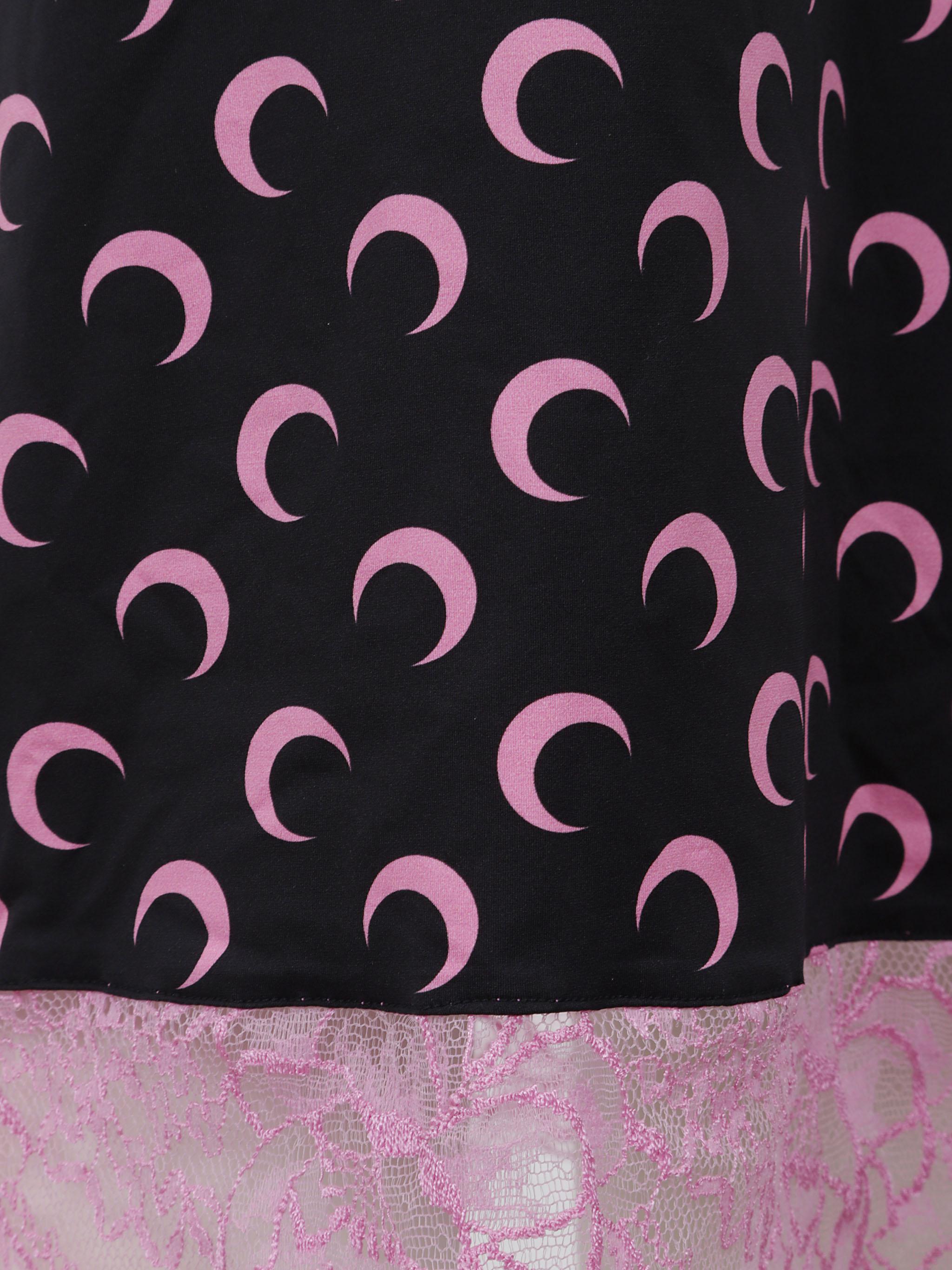 Moon printed sleeveless tube midi dress