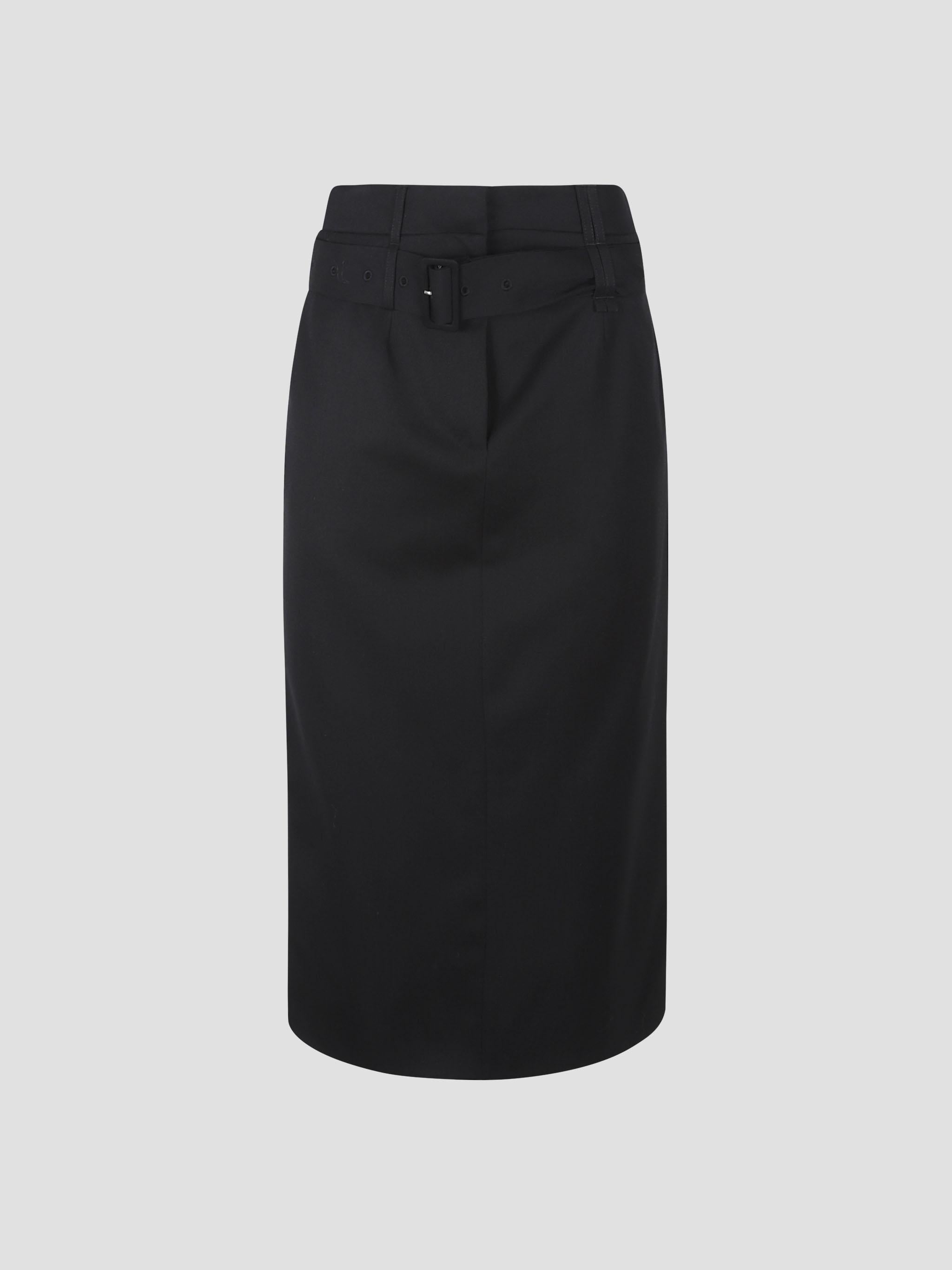 Multi belt loop kick back skirt